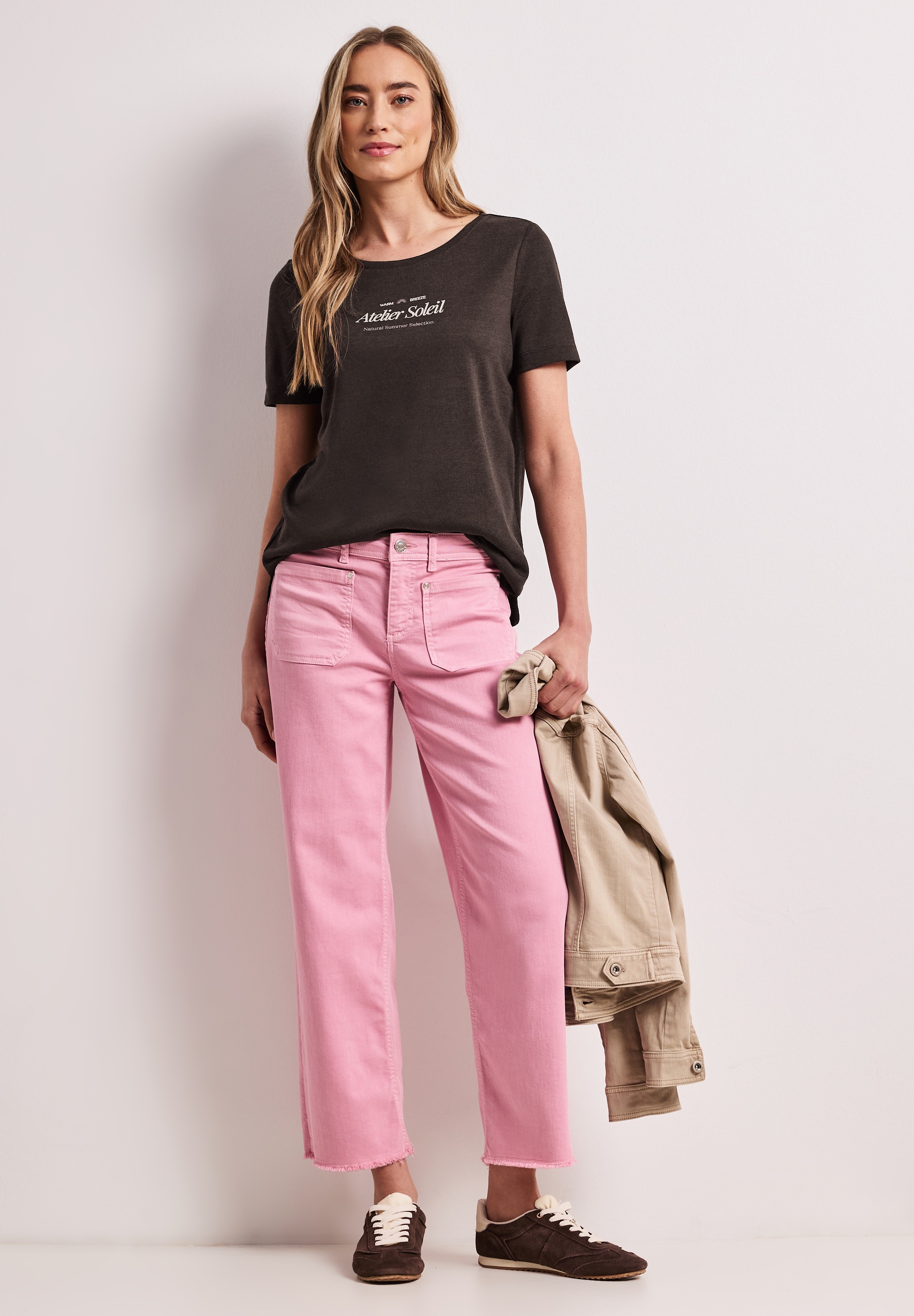 STREET ONE T-Shirt in Leinen-Optik