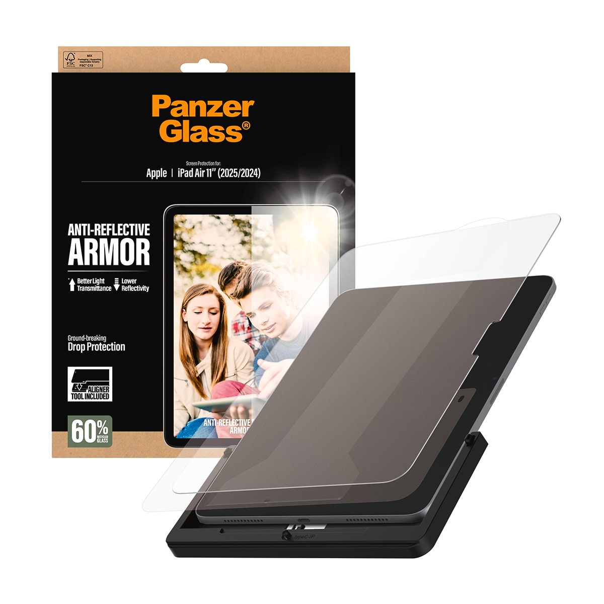 CARE by PanzerGlass Displayschutzglas »AntiReflective Protector« für Apple iPad Air 11" (2025) Displayschutzfolie, Schutzfolie, Bildschirmschutz, kratz- & stoßfest