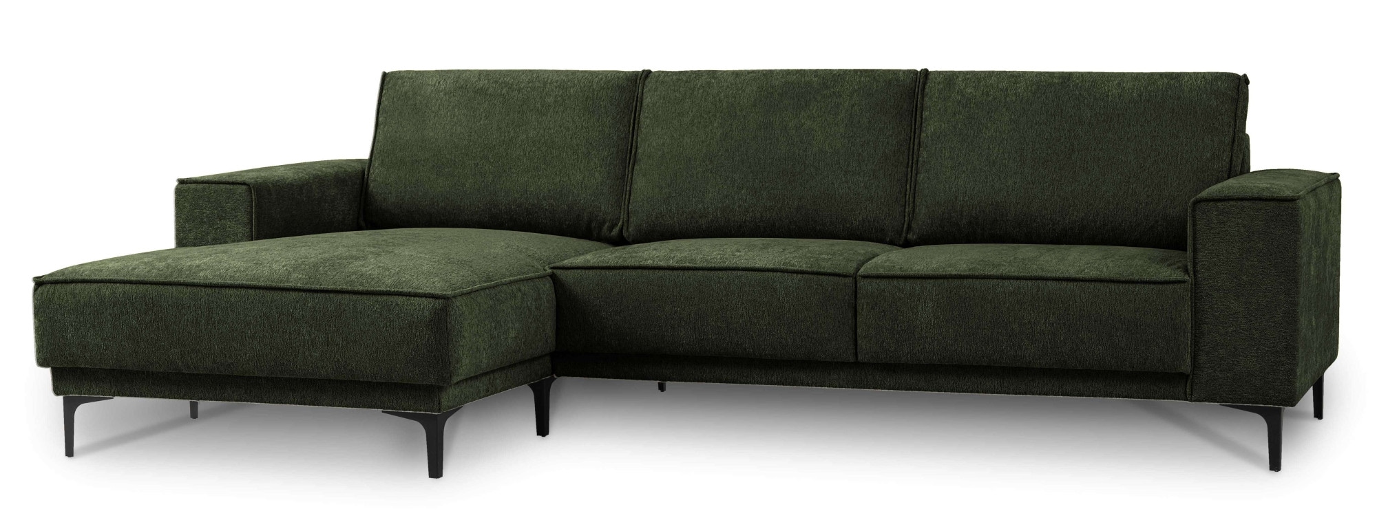 Places of Style Ecksofa »Polsterecke Oland, Struktur, Flachgewebe, Luxus-Microfaser, Boucle«, L-Form, 280 cm, Wellenunterfederung, Skandi-Design, Metallfüße
