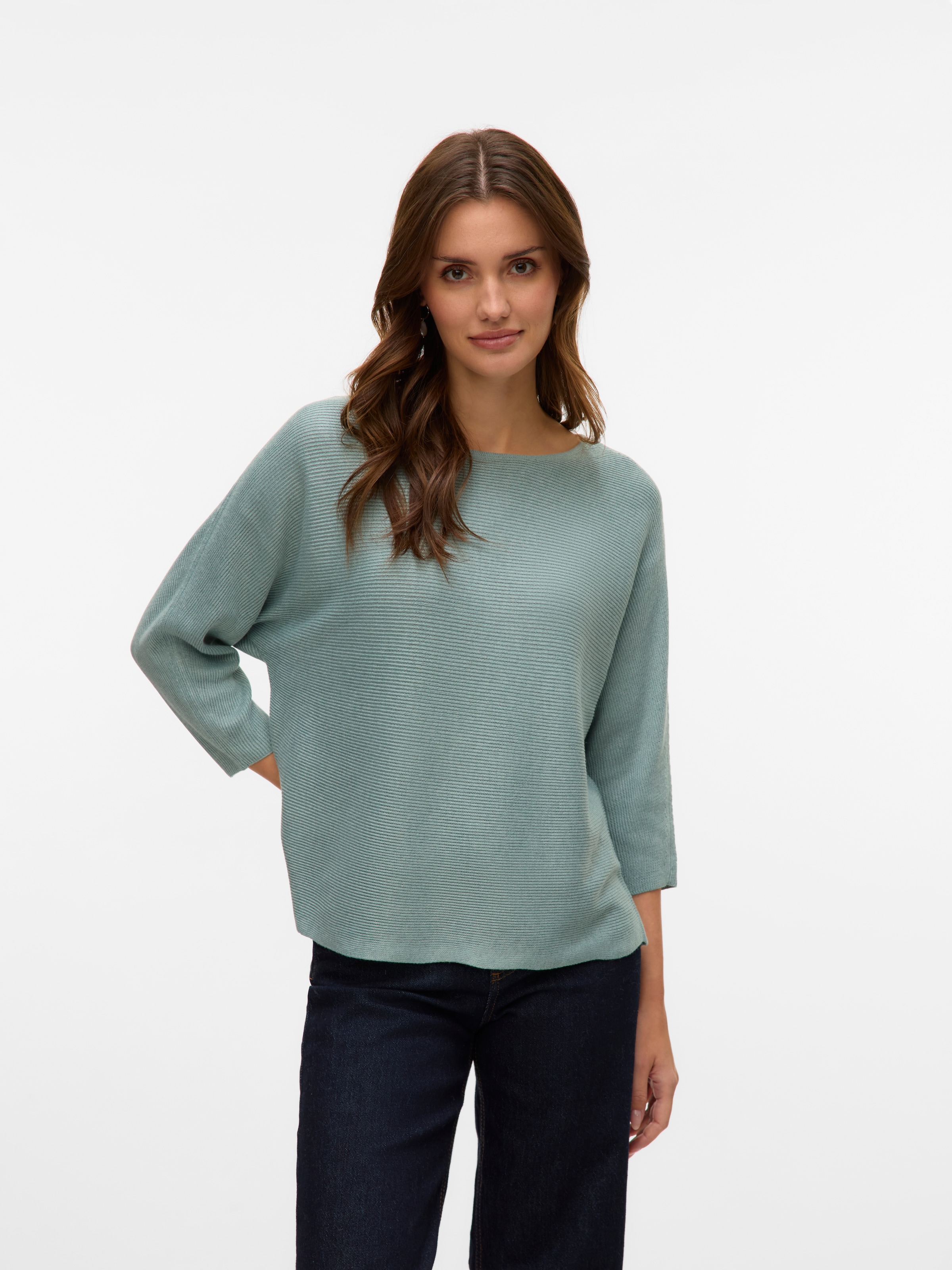 Vero Moda 3/4 Arm-Pullover "VMNORA 3/4 BOATNECK BLOUSE NOOS", mit Fledermau günstig online kaufen
