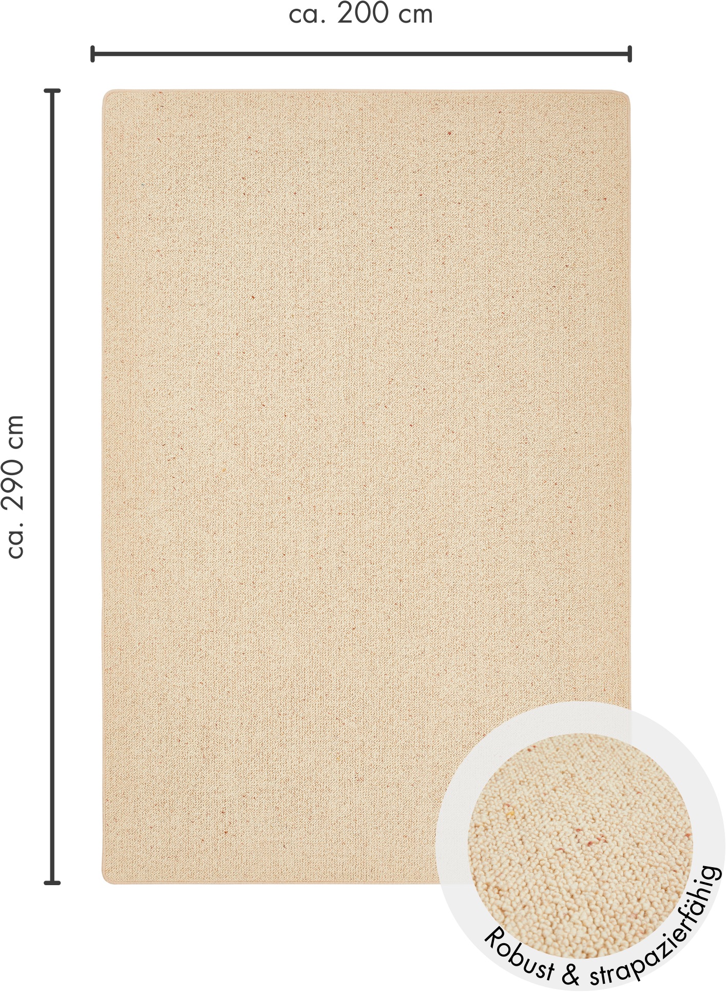 LUXOR living Wollteppich »Sheffield, Made in Germany«, rechteckig, 5 mm Höhe, melierte Berber-Optik, reine Wolle, auch als Läufer erhältlich