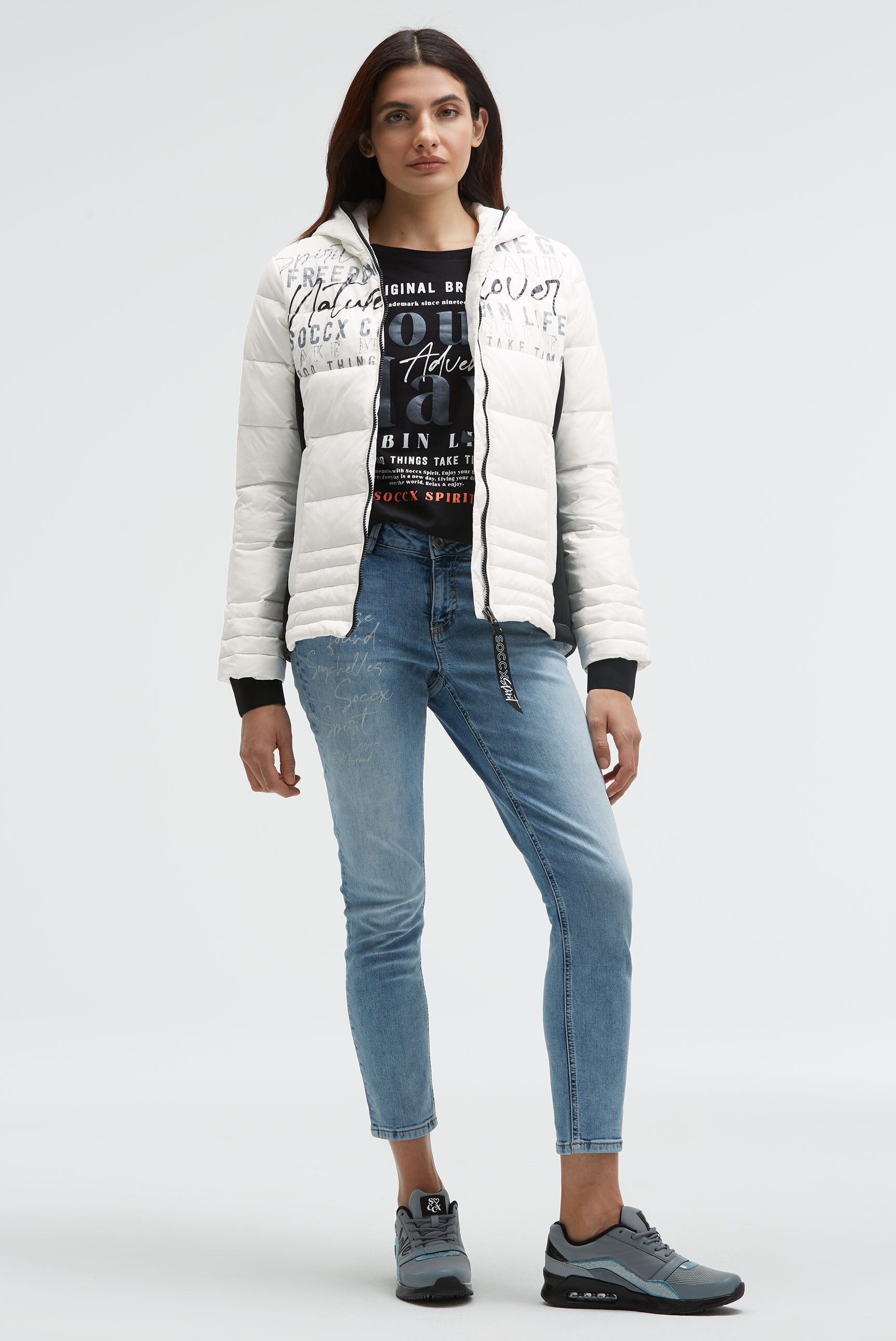 SOCCX Winterjacke mit Kapuze mit Windbreaker-Bündchen