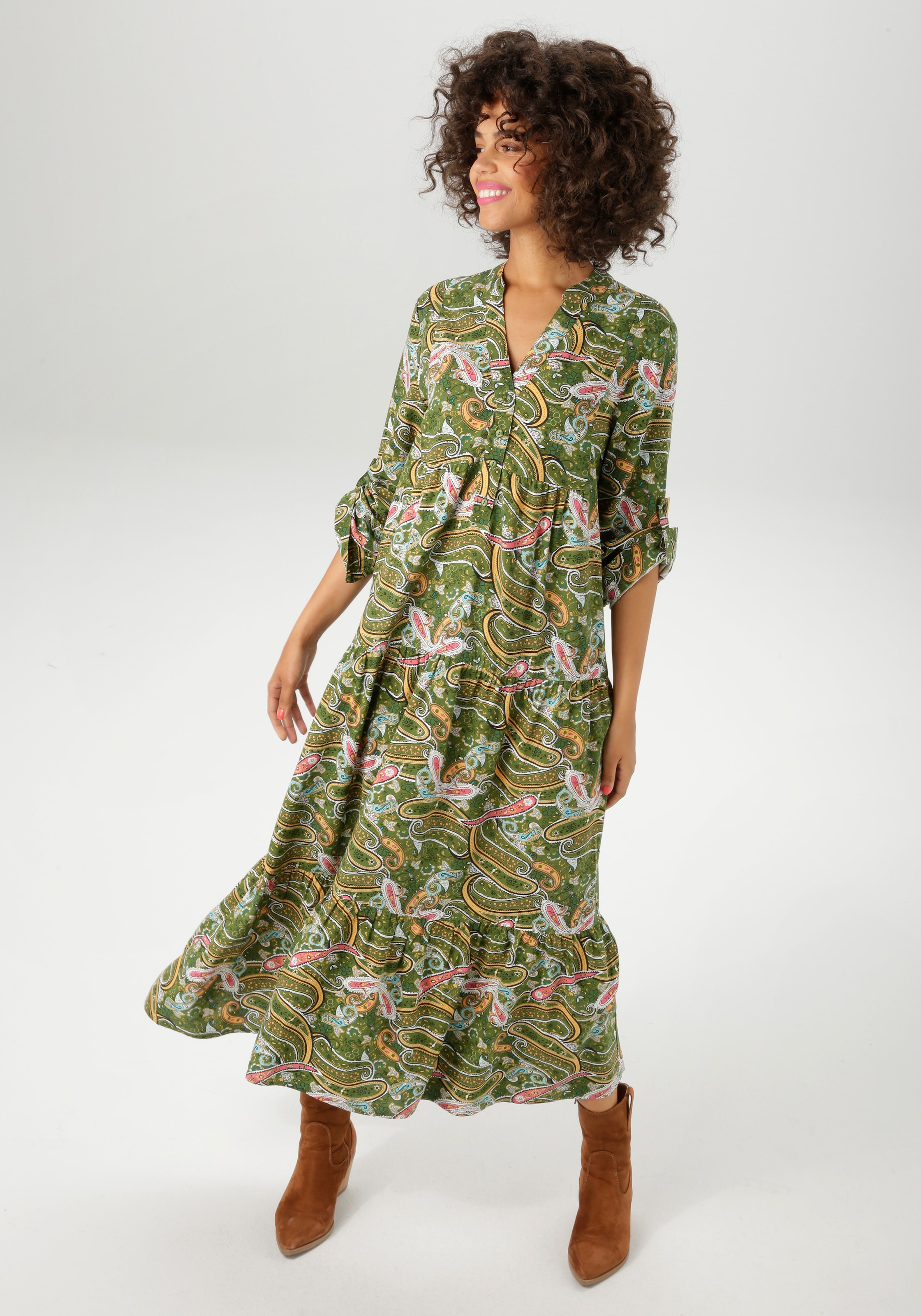 Aniston CASUAL Maxikleid mit farbenfrohen Paisley-Muster bedruckt günstig online kaufen