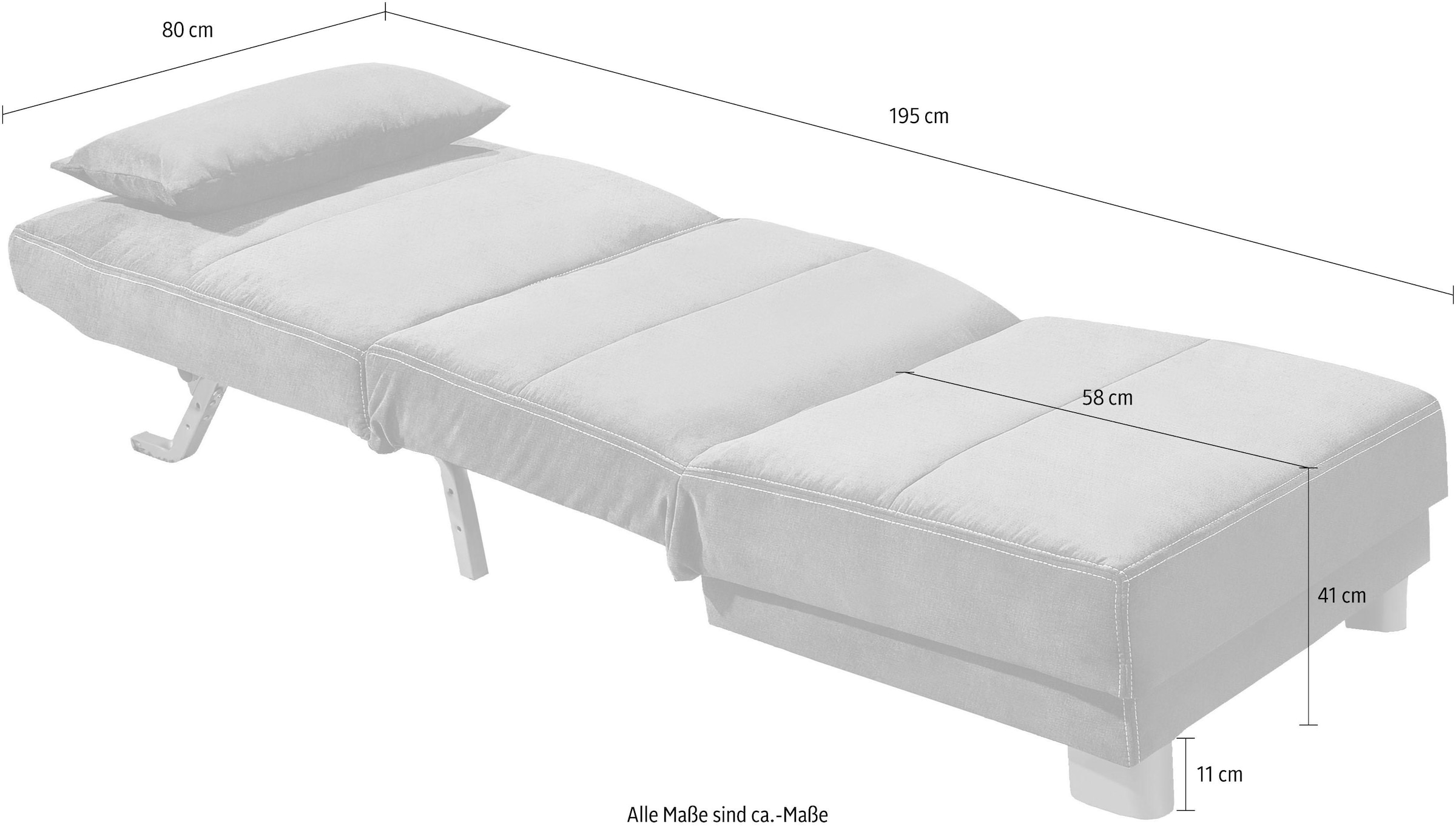 INOSIGN Schlafsofa »Gina«, mit einem Handgriff vom Sofa zum Bett