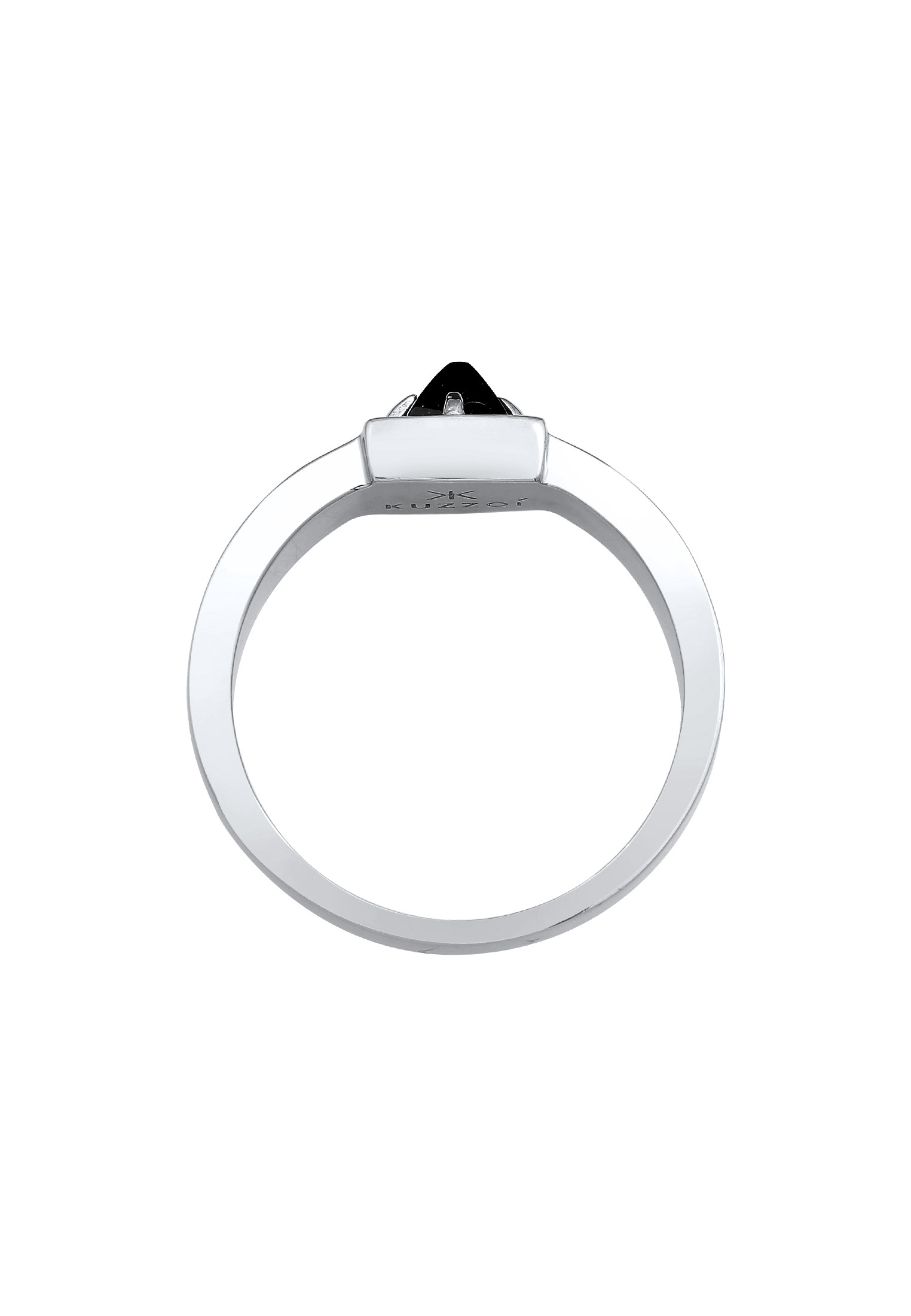 Kuzzoi Siegelring »Ring Herren Bandring Onyx Pyramide 925 Silber«