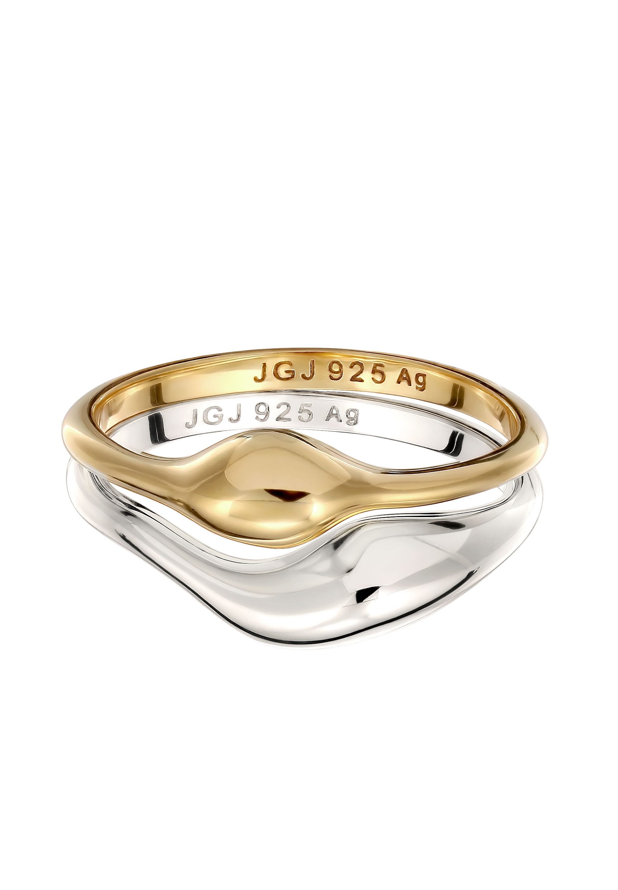 Elli Ring-Set »Ring Ringset Duo Bicolor 925 Sterling Silber vergoldet«