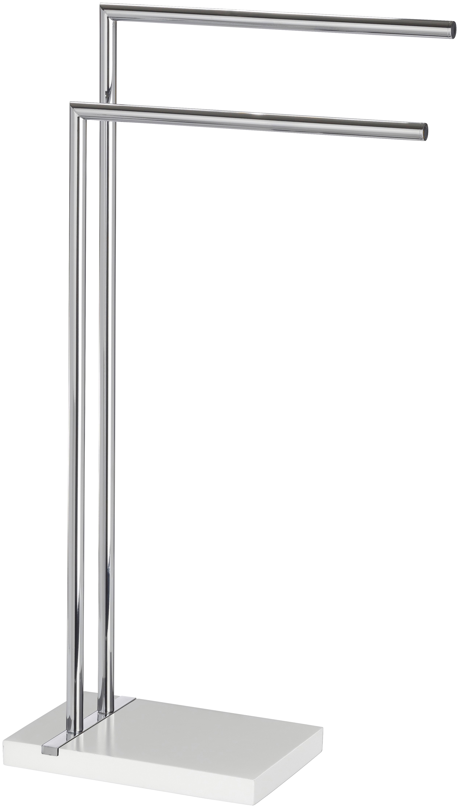 WENKO Handtuchständer "Noble White" aus Edelstahl, 2 Handtuchstangen, schwe günstig online kaufen