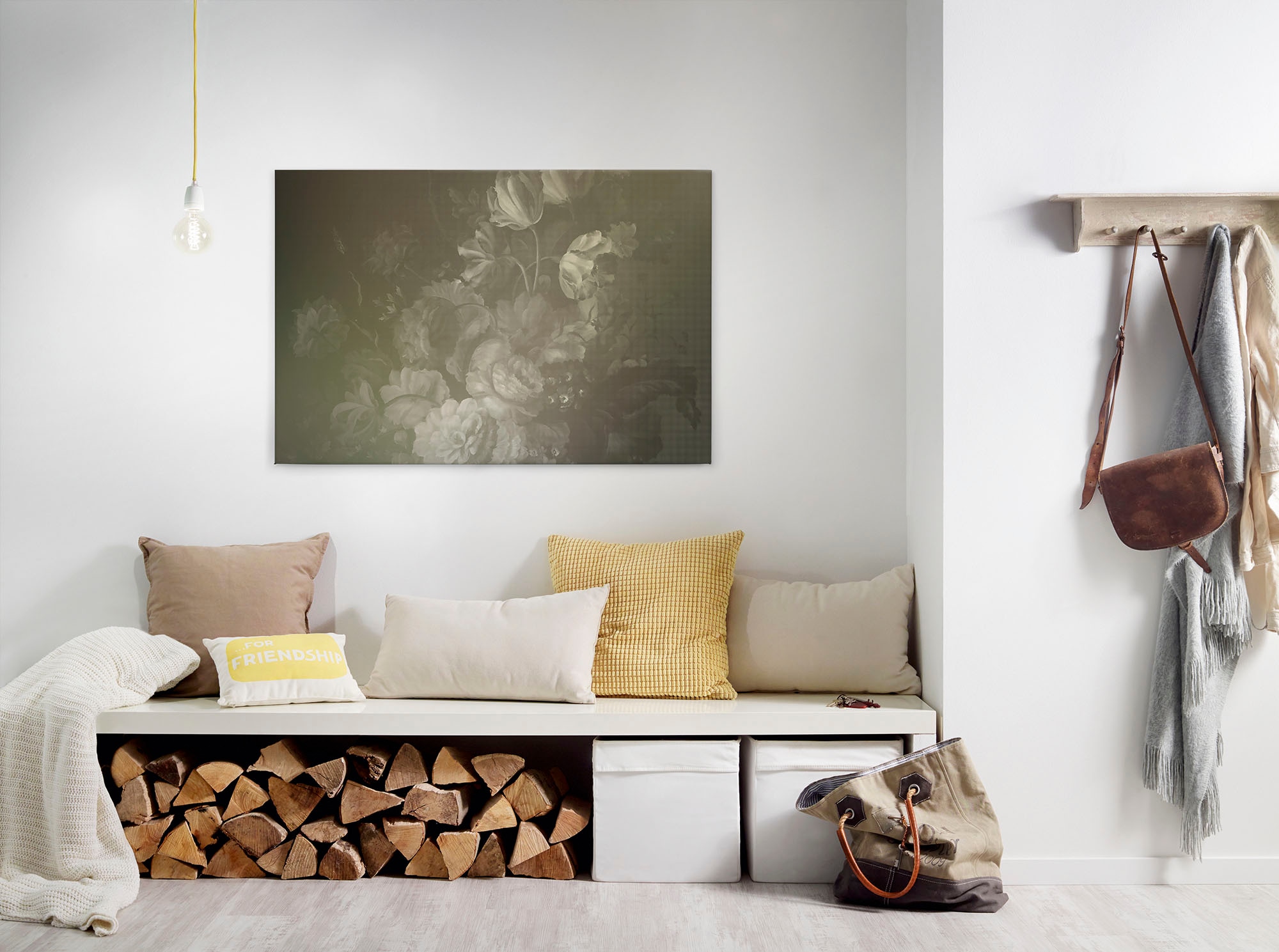 A.S. Création Leinwandbild "dutch pastel 4" Blumen Kunst 1 Stk. tlg. Keilrahmen Bild Floral Rosen Leinwand-Bild Wohnzimmer modern Wandbild