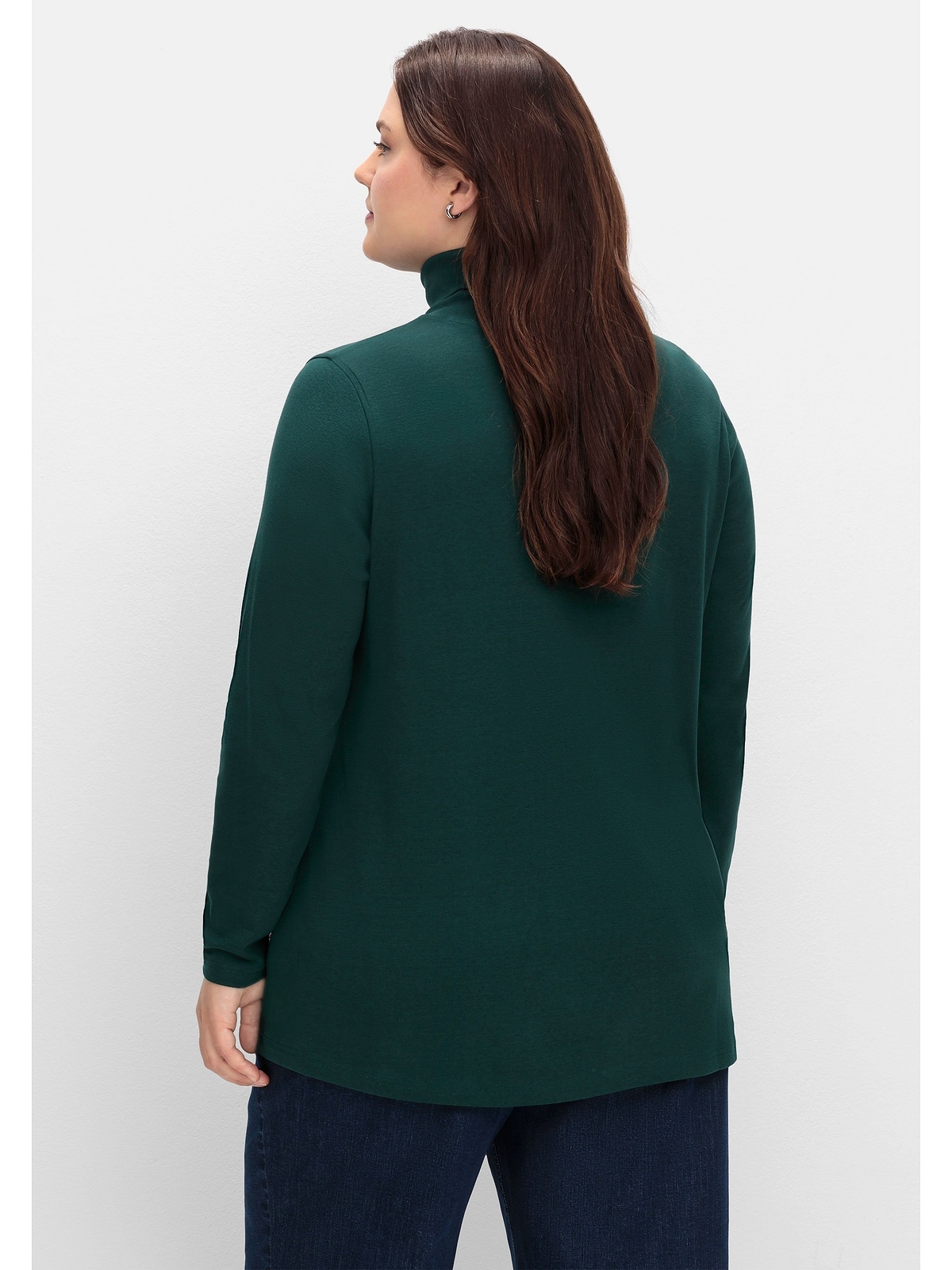 Sheego Langarmshirt »Große Größen«, mit Rollkragen, in A-Linie