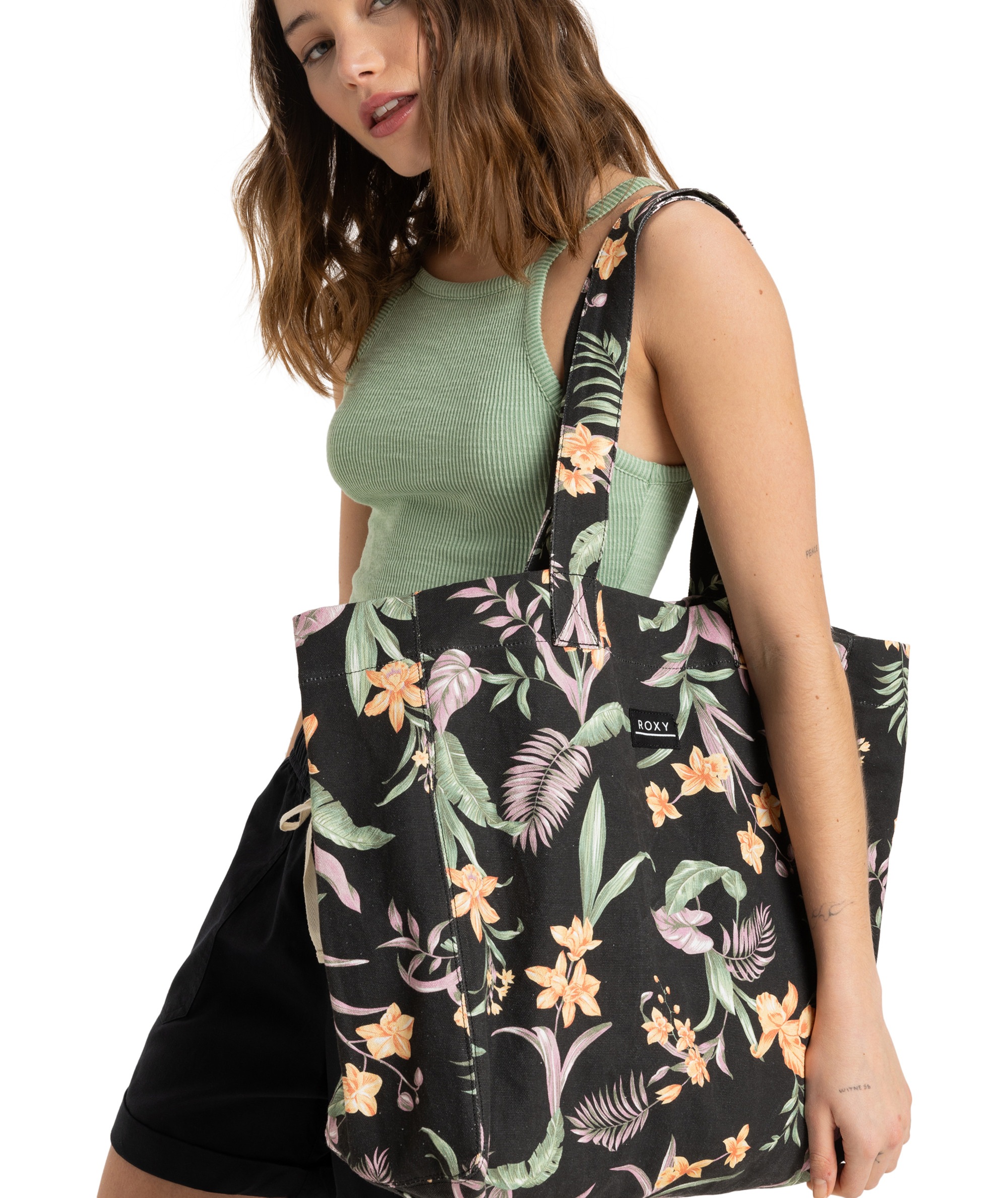 Roxy Strandtasche "ANTI BAD VIBES PRINTED", mit Blumenmuster günstig online kaufen