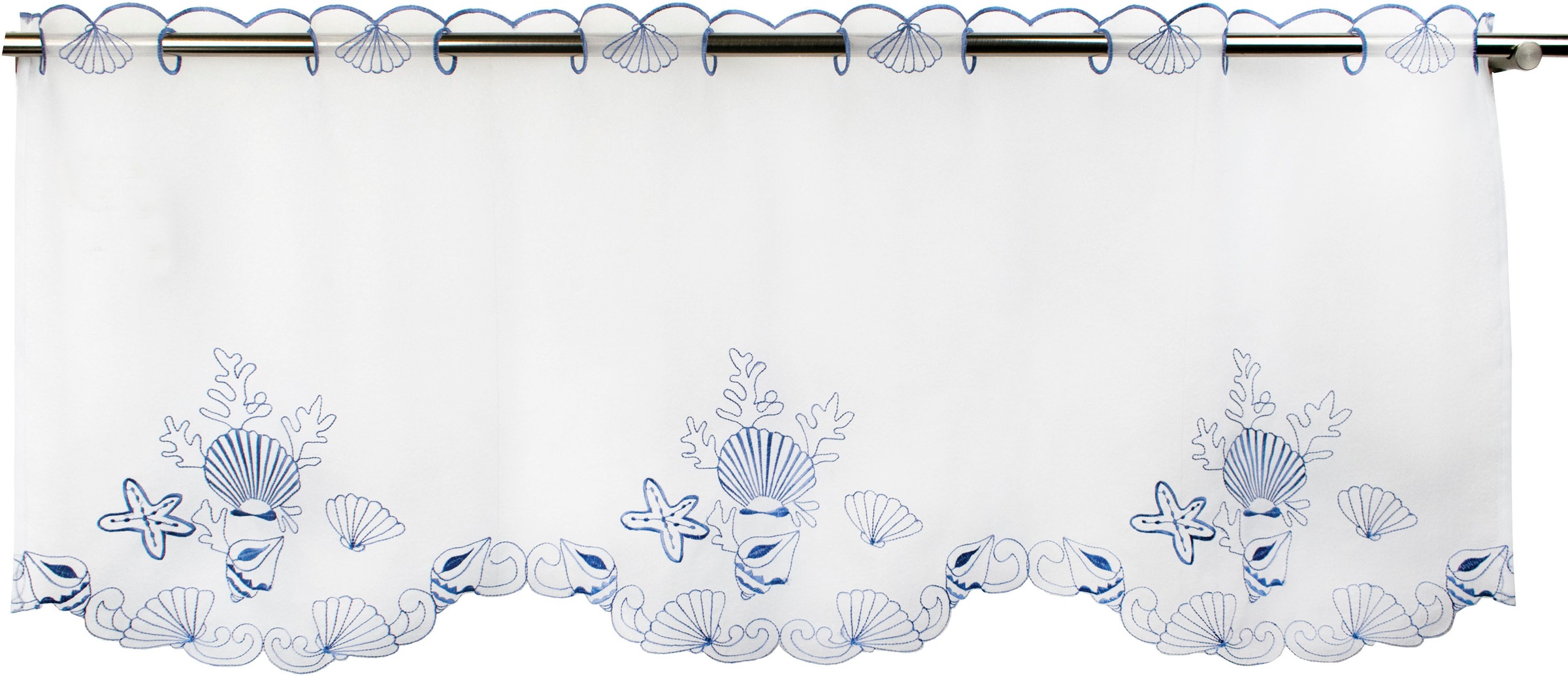 Delindo Lifestyle Scheibengardine "Muscheln" Stangendurchzug 1 Stk. tlg. mi günstig online kaufen