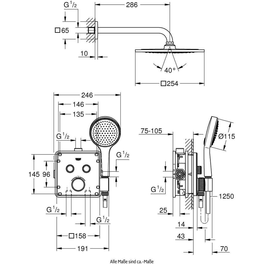 Grohe Duschsystem »Grohtherm«, (Packung)