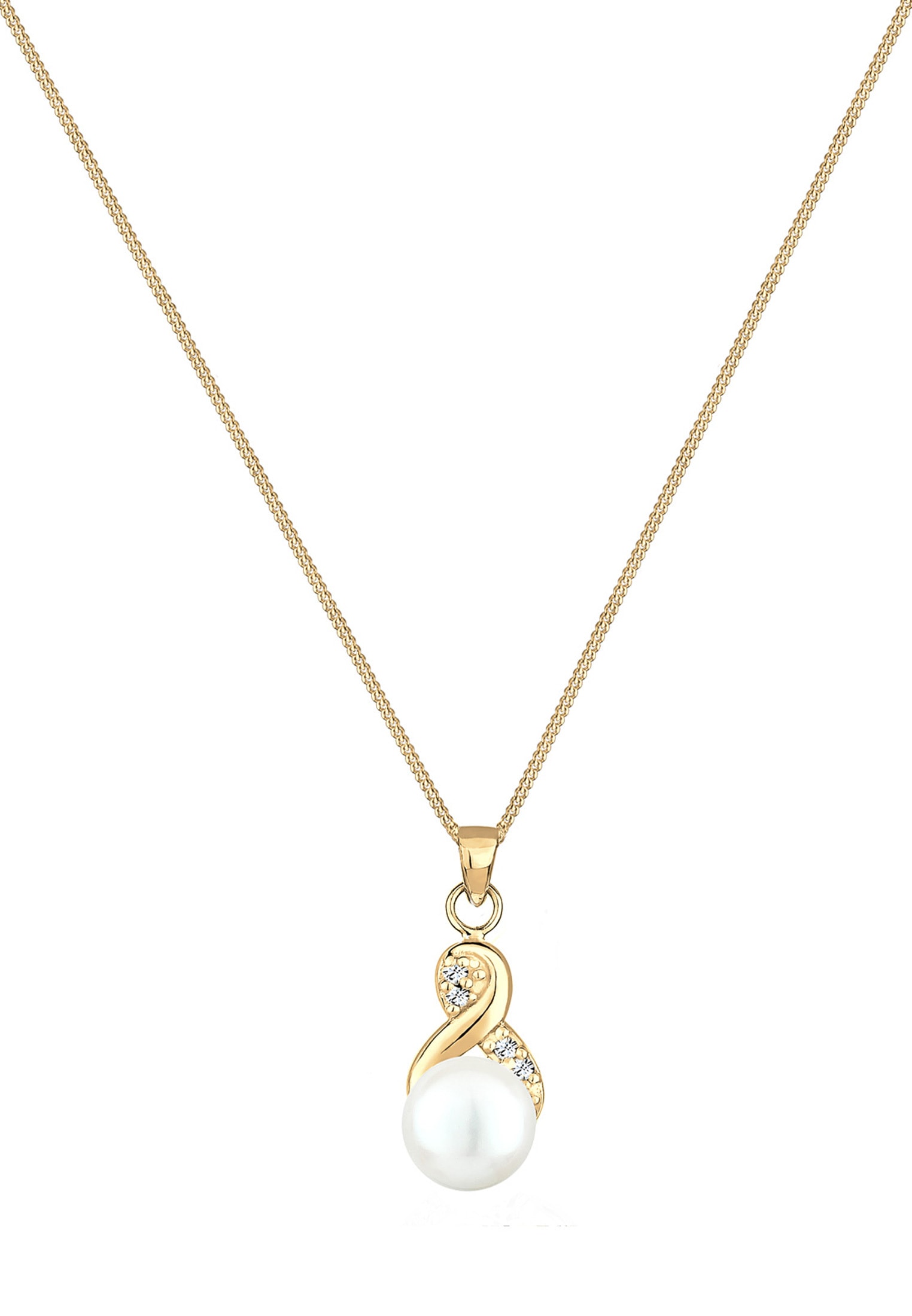 Elli Perlenkette »Infinity Kristalle Süßwasserzuchtperle 925 Sterling Silber«