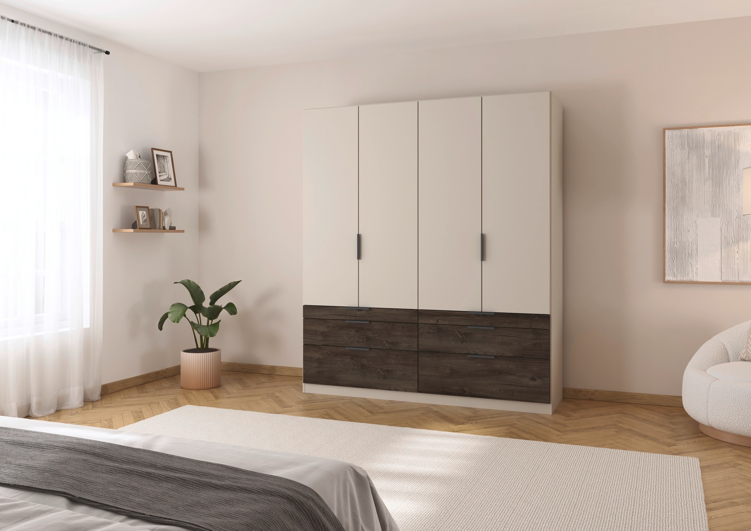 rauch Kleiderschrank »Koda«, (oberer Schubkasten mit praktischer Inneneinteilung), mit symmetrisch angeordneten Schubladen MADE IN GERMANY
