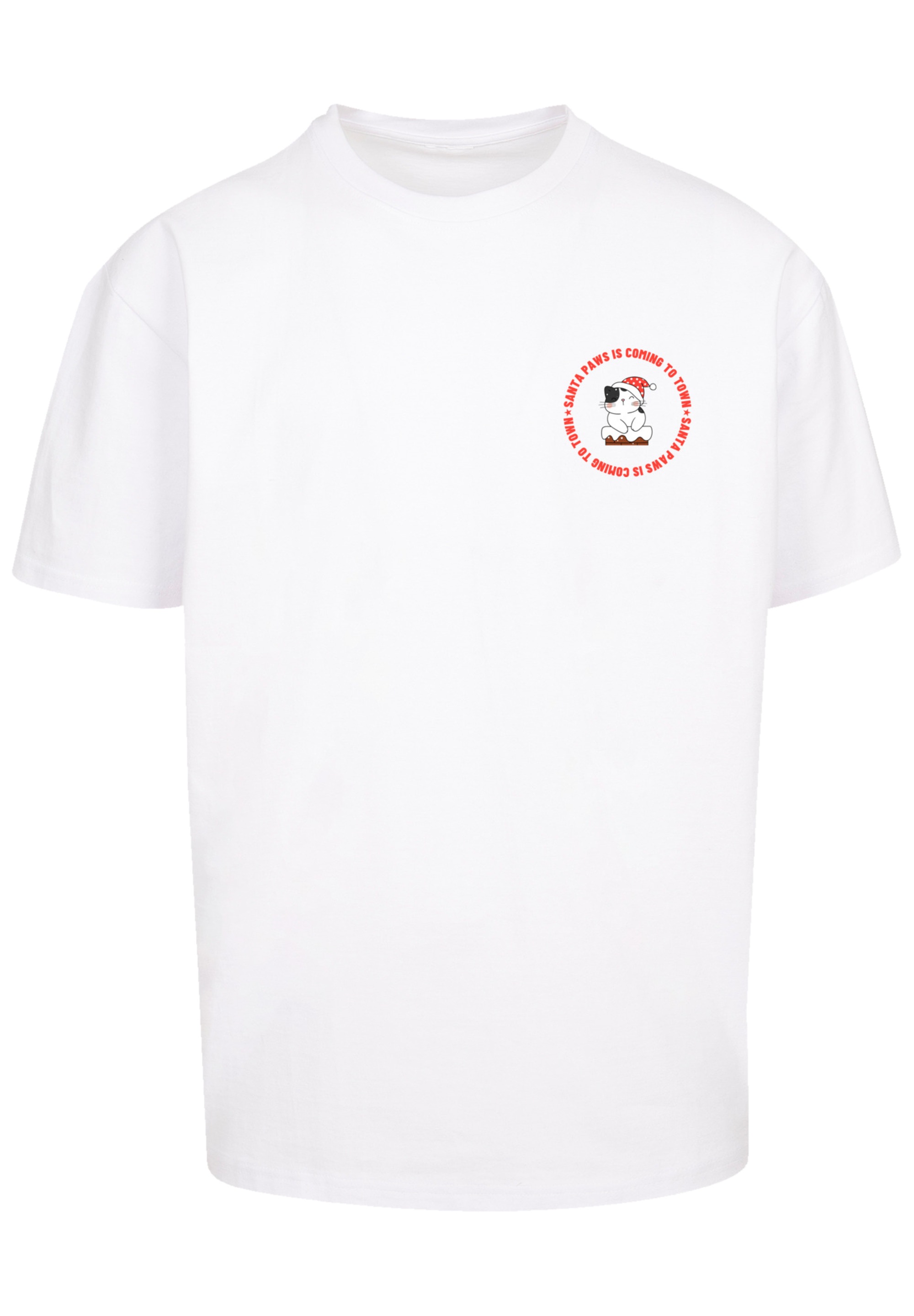 F4NT4STIC T-Shirt »Sansta Paws Christmas Cat Breast«, Premium Qualität, Rock-Musik, Band