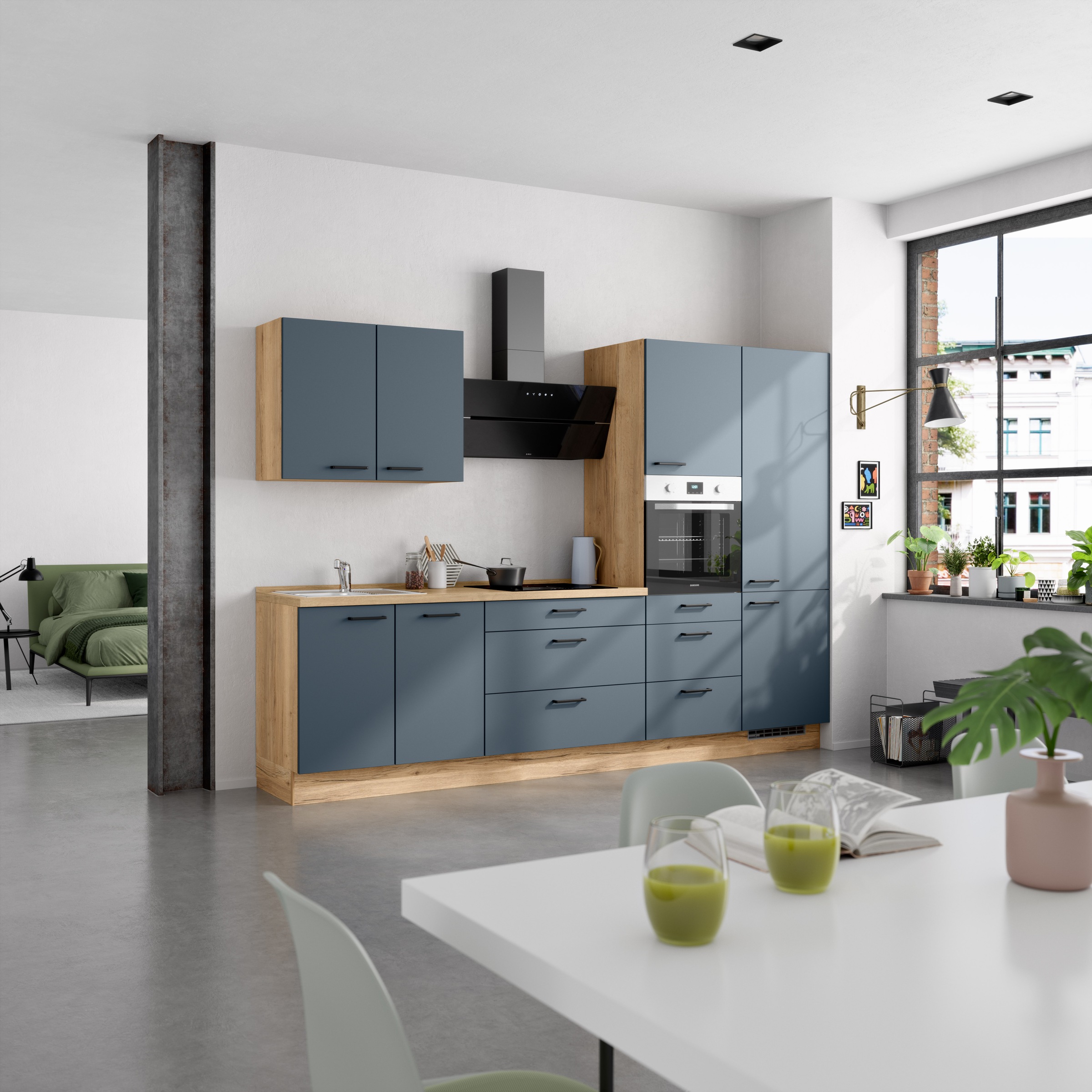 nobilia® Küchenzeile »"Easytouch II"«, vormontiert, Ausrichtung wählbar, Breite 300 cm, wahlw. mit E-Geräten