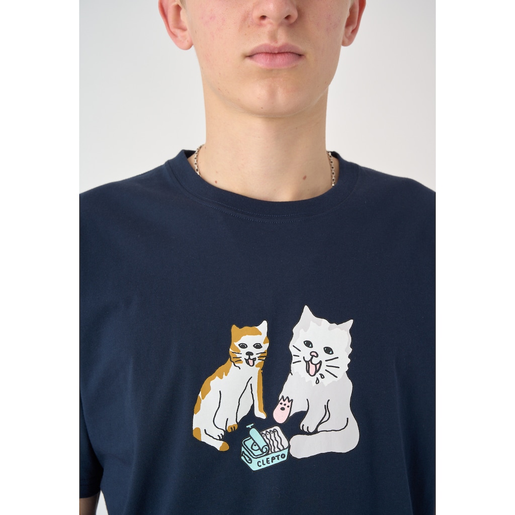 Cleptomanicx T-Shirt »Cats«, mit niedlichem Frontprint