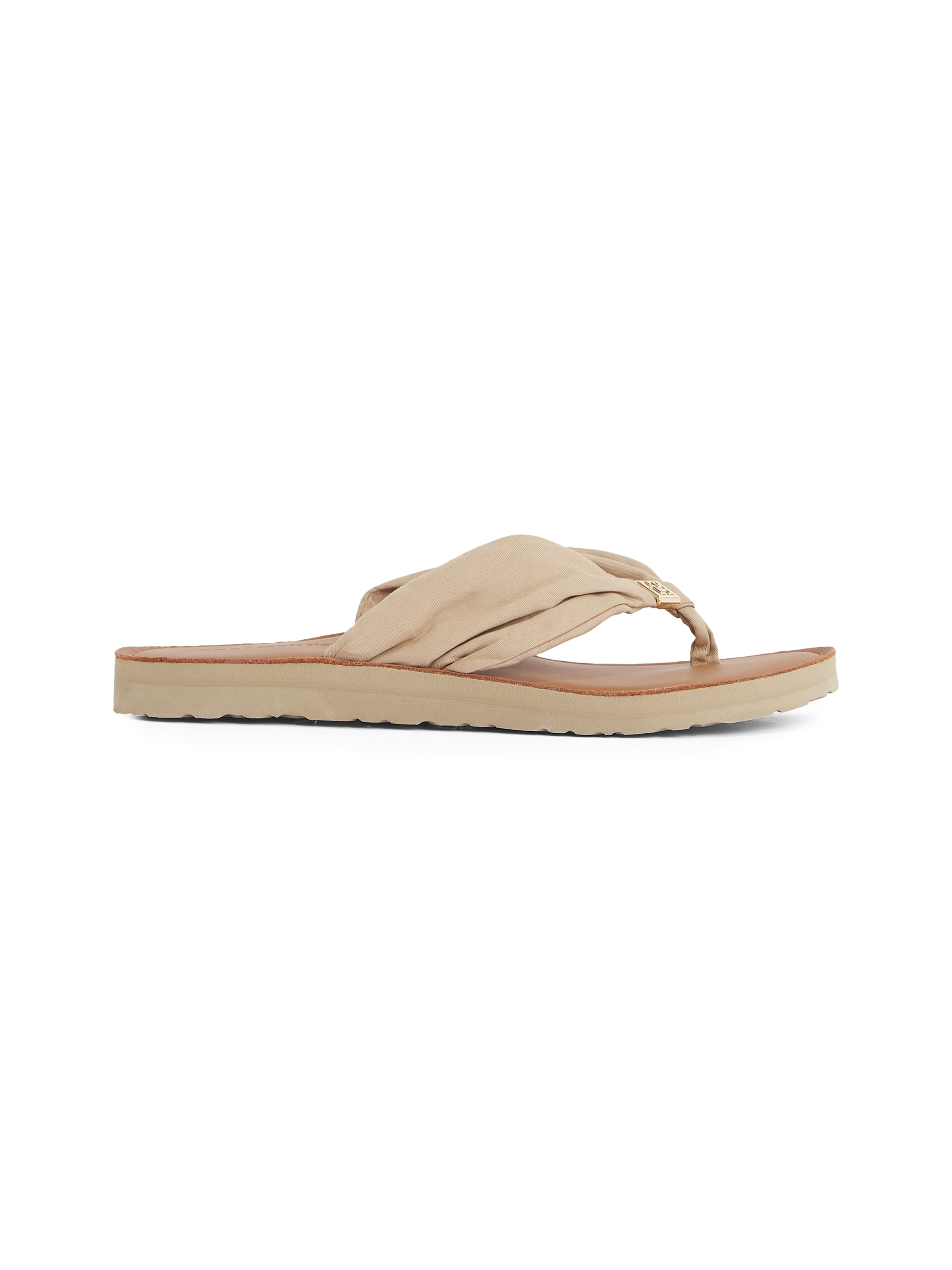 Tommy Hilfiger Zehentrenner »TH ELEVATED BEACH SANDAL«, Sommerschuh, Bequemschuh, Flats, Schlappen mit TH-Schmuckelement