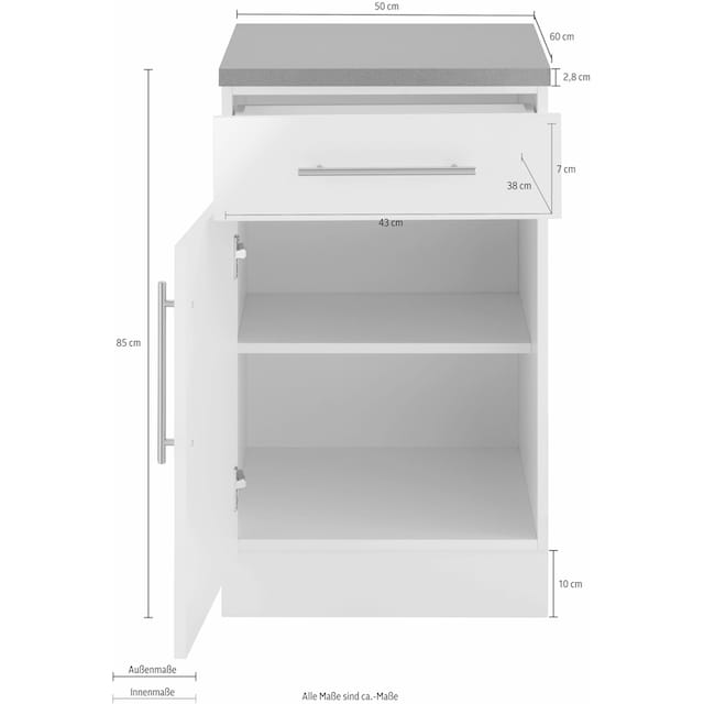 wiho Küchen Unterschrank »Cali«, 50 cm breit | BAUR