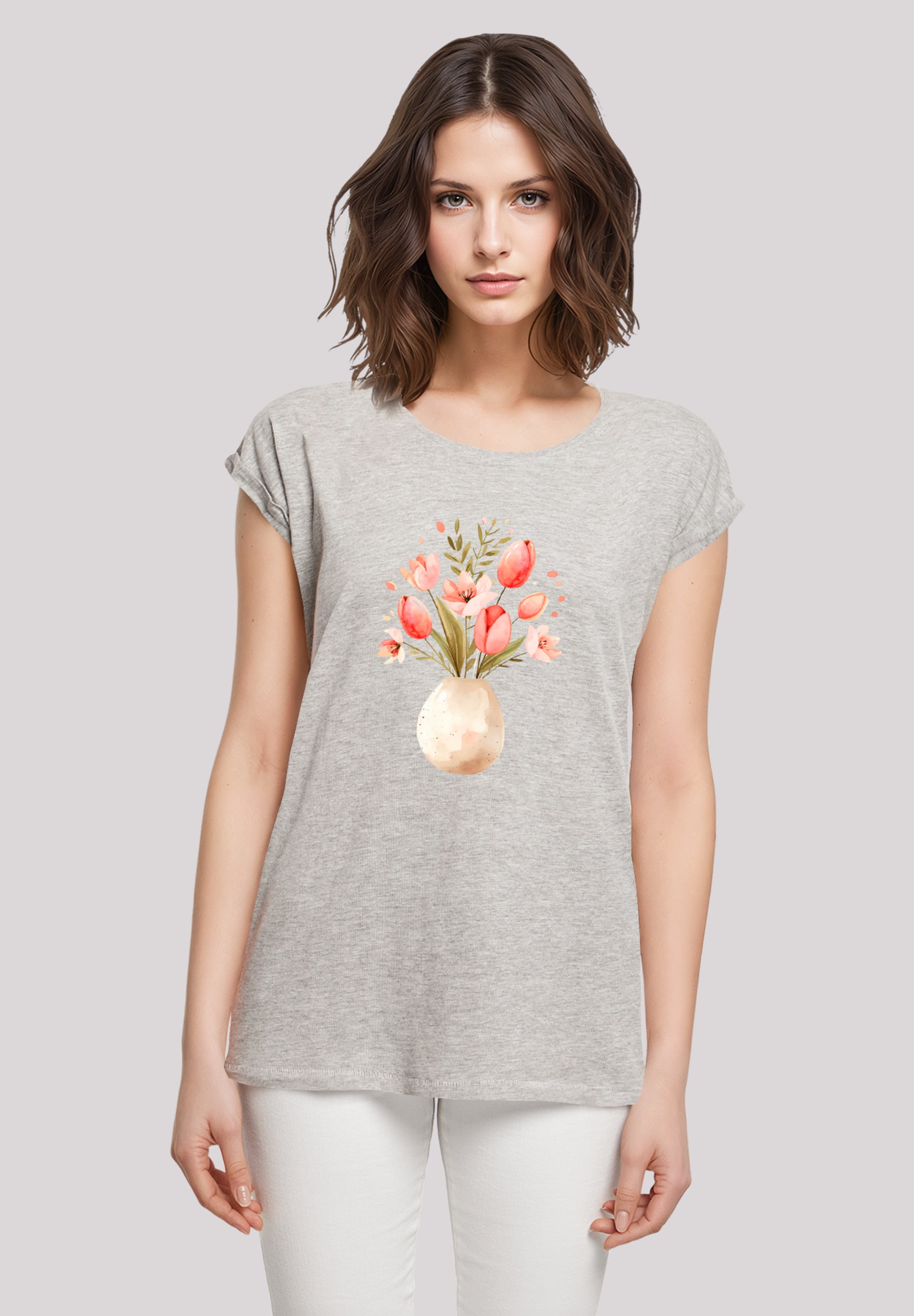 F4NT4STIC T-Shirt "Rosa Frühlingsblumenstrauß in Vase", Premium Qualität günstig online kaufen