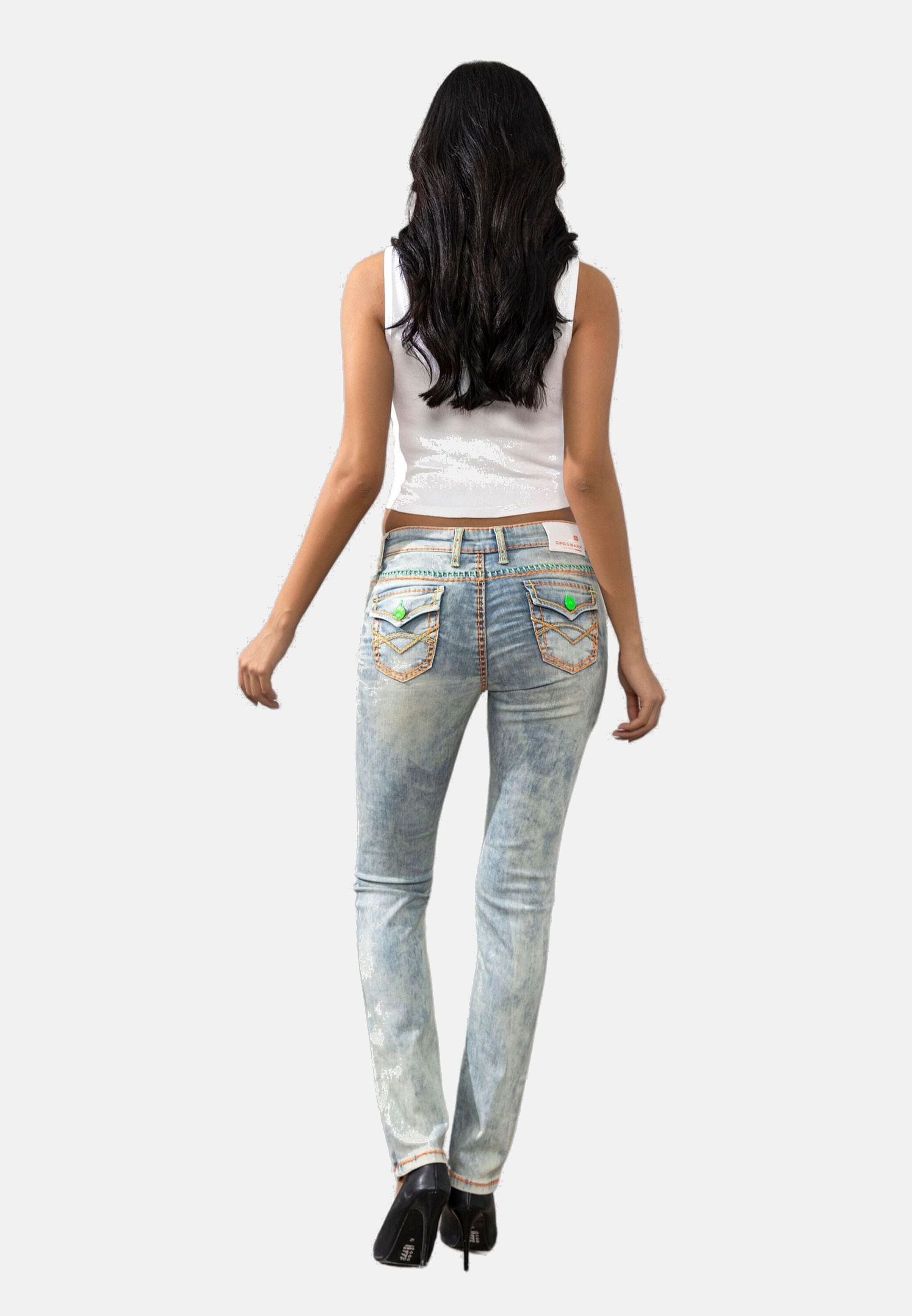 Cipo & Baxx Slim-fit-Jeans »Jeans«, mit verstärkten Kontrastnähten, CBW-0445