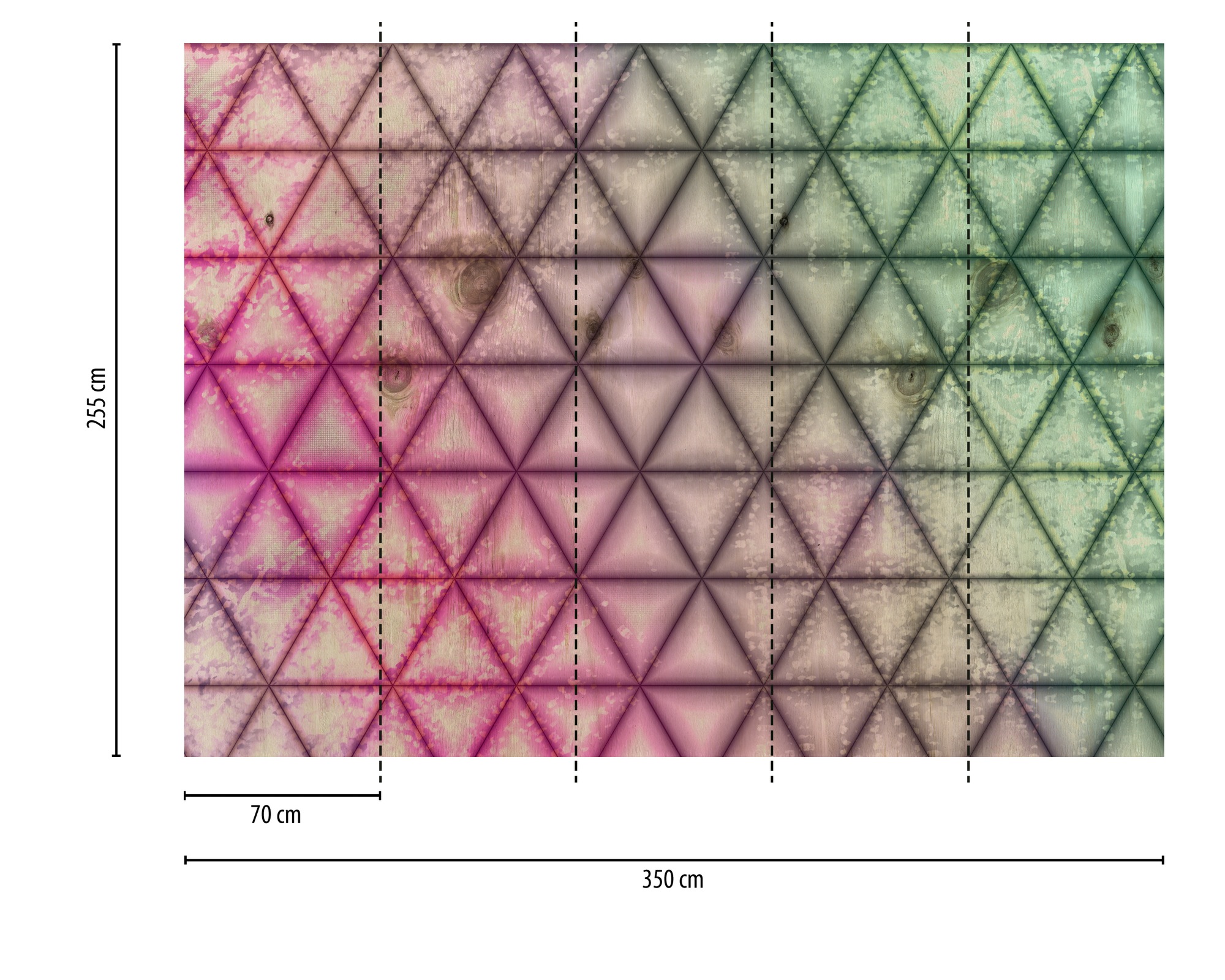 A.S. Création Vliestapete »Fototapete mit 3D-Effekt Rosa Grün Holzoptik« matt strukturiert