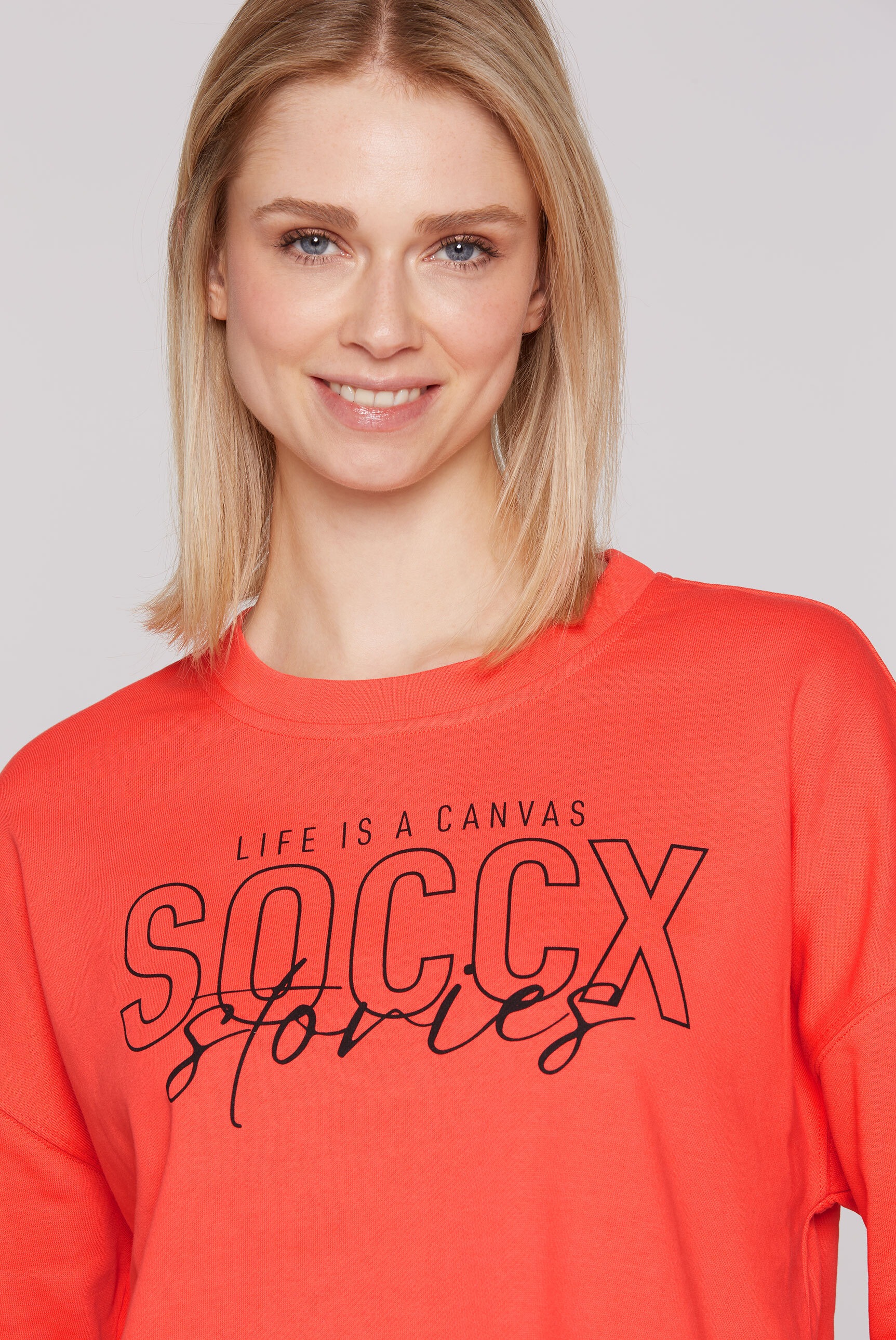 SOCCX Sweater, mit überschnittenen Schultern