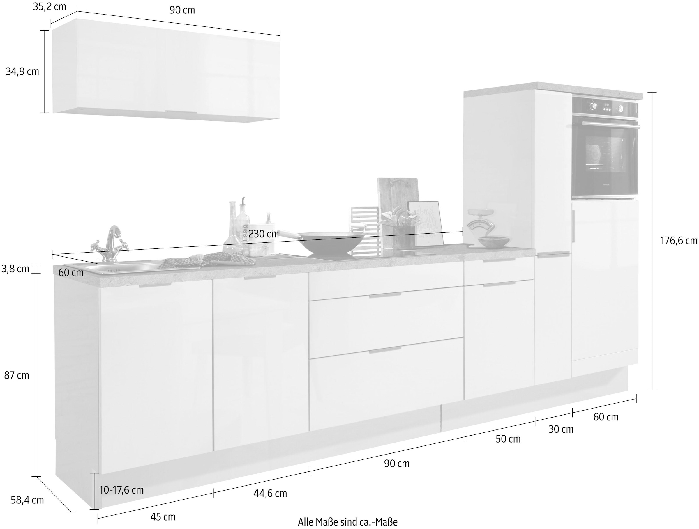 OPTIFIT Küchenzeile »Tara«, ohne E-Geräte, mit Vollauszug und Soft-Close- Funktion, Breite 320 cm kaufen | BAUR | Kochfeldumbauschränke