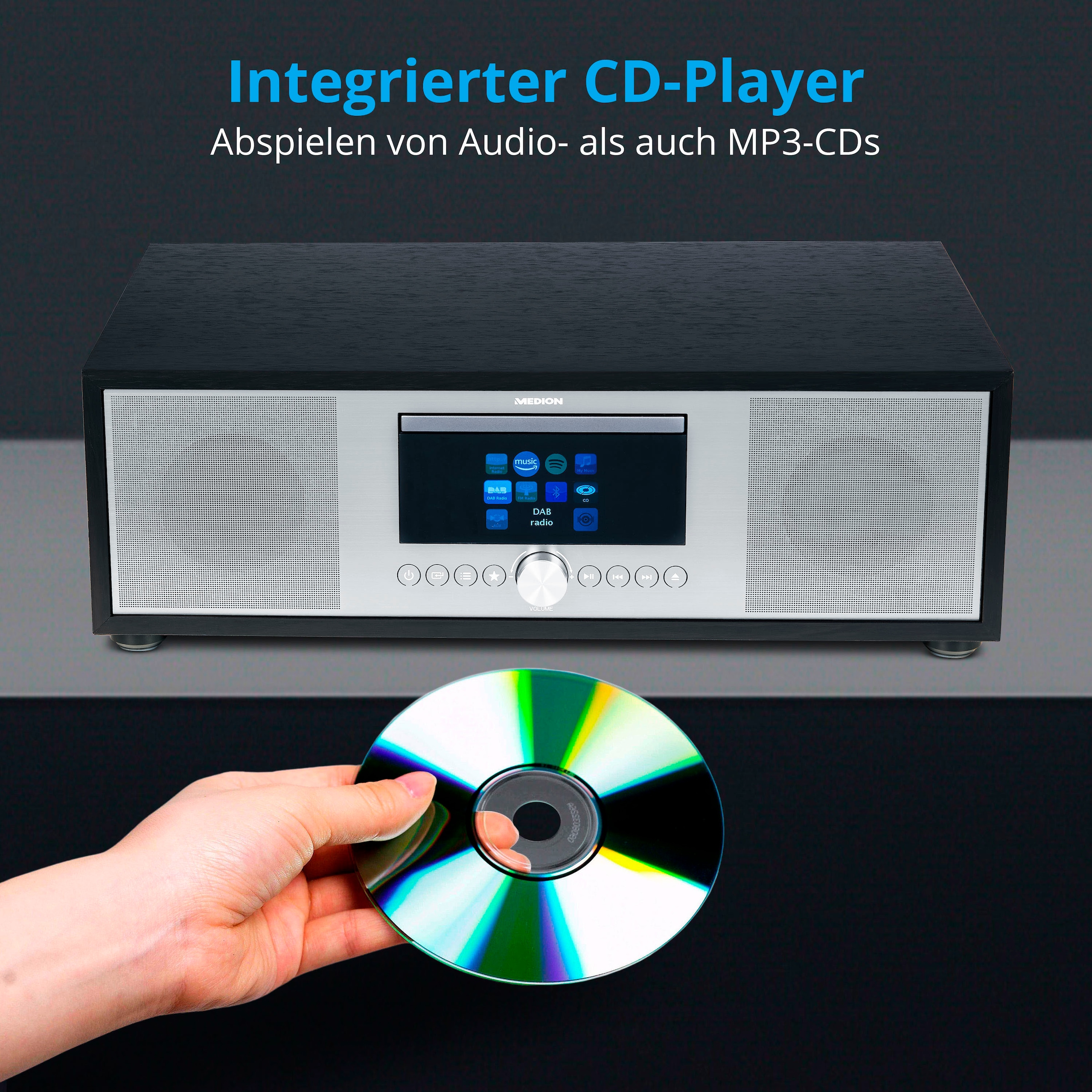 Medion® Internet-Radio »All-In-One Audio System LIFE® P-Serie«, (Bluetooth-LAN (Ethernet)-WLAN Internetradio-Digitalradio (DAB+)-UKW mit RDS-FM-Tuner 80 W)