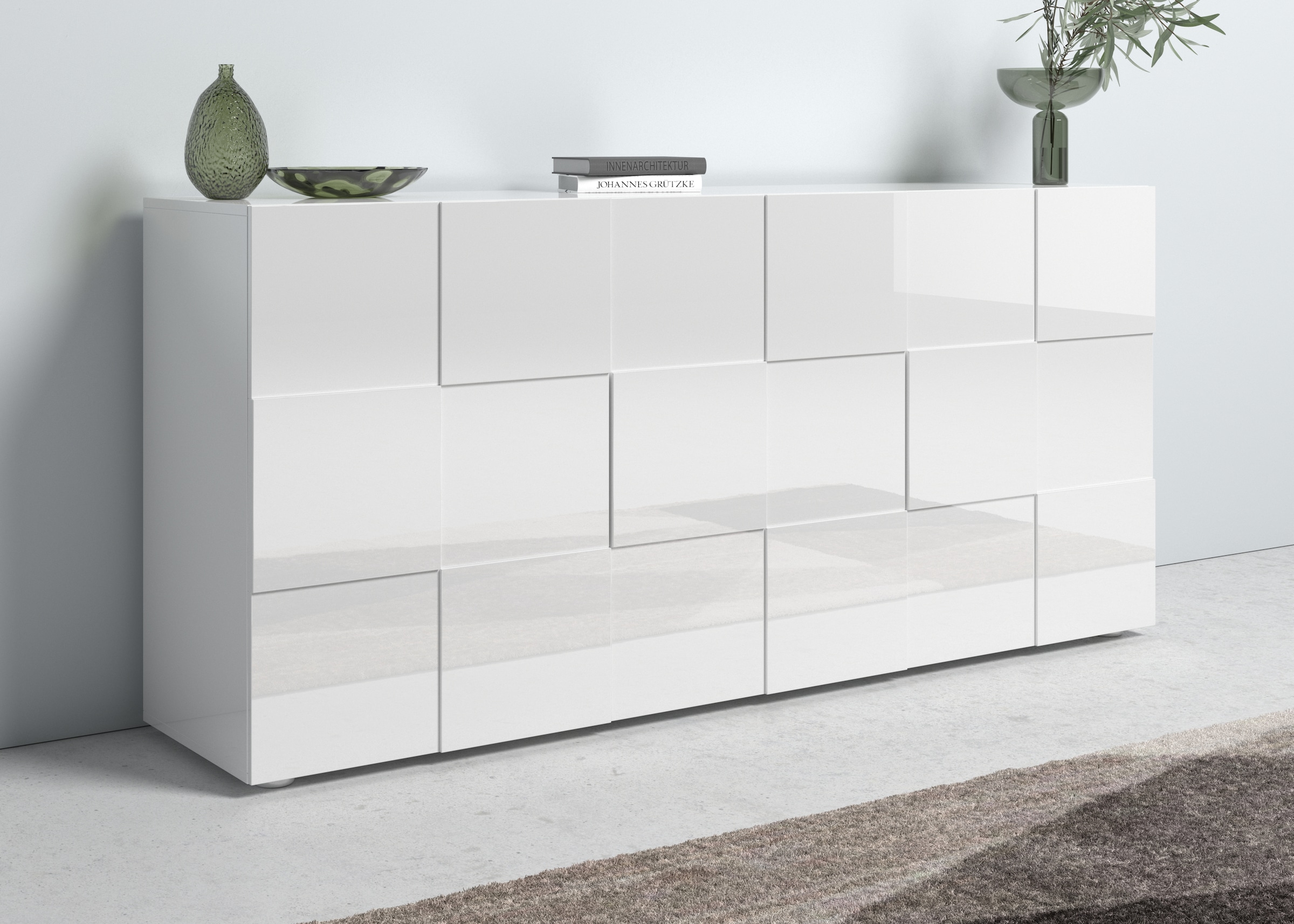 Home affaire Sideboard "Dama Breite 181, Kommode 3 Türen, Anrichte" Front i günstig online kaufen