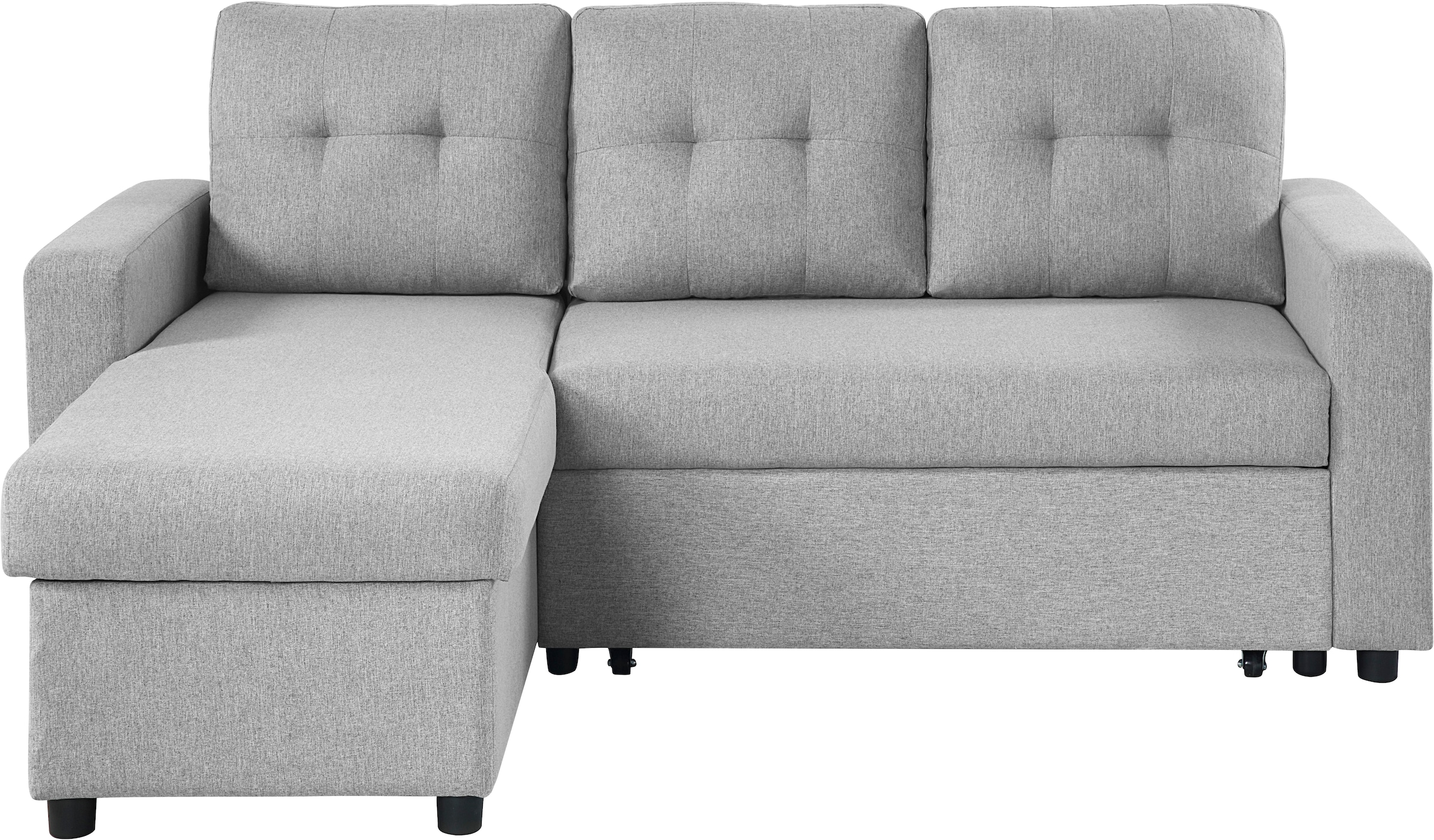 ATLANTIC home collection Ecksofa »Gino L-Form«, mit Schlaffunktion und Stauraum, Recamiere beidseitig montierbar
