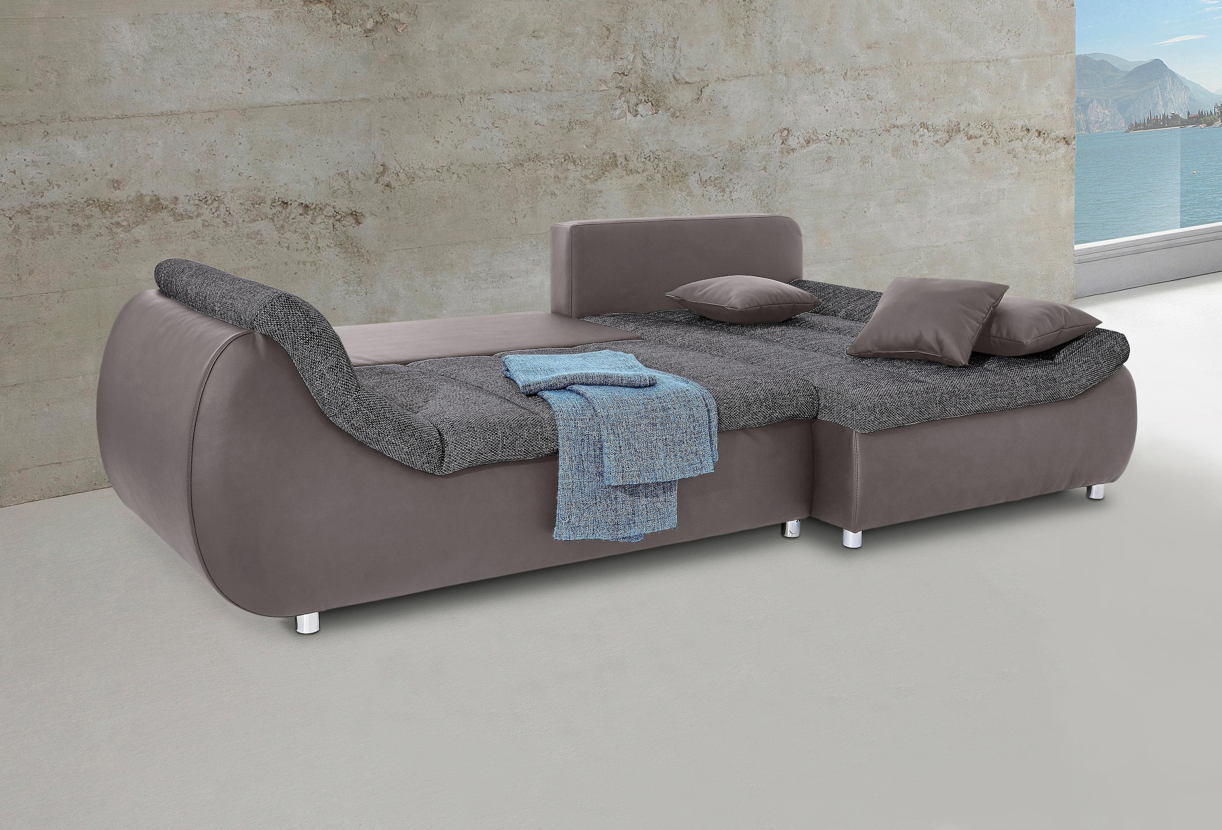 Home affaire Ecksofa "Imola, bequem, aktuelle Steppung im Sitz, L-Form, Bre günstig online kaufen