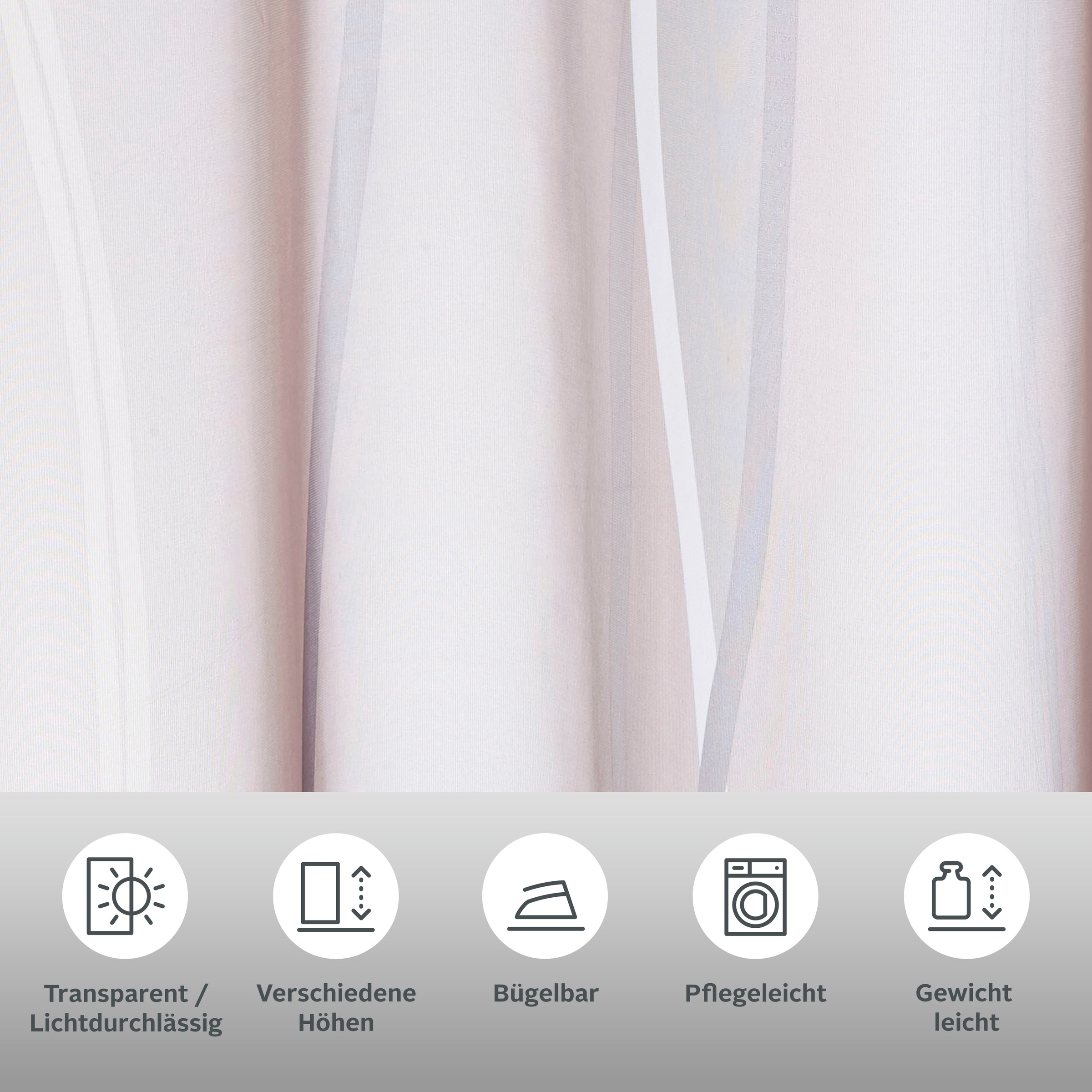 my home Gardine "Dimona" Schlaufen 2 Stk. tlg. 2er-Set, Voile, Polyester, W günstig online kaufen