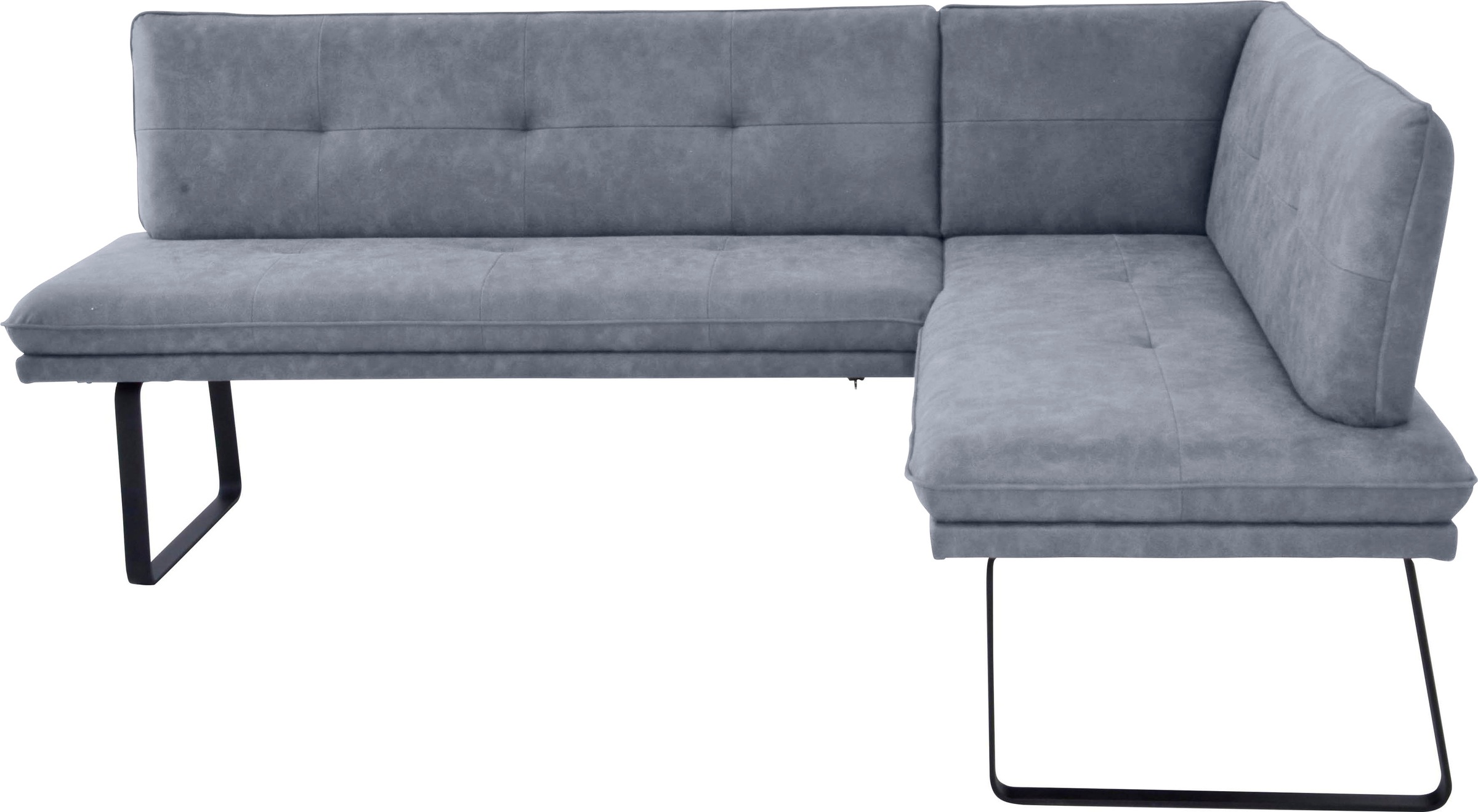 Eckbank K+W KOMFORT & WOHNEN, blau, B:207cm H:87cm T:157cm, Sitzbänke, Eckbank, Polstereckbank in Spitzkissenoptik, Sitz und Rücken gesteppt