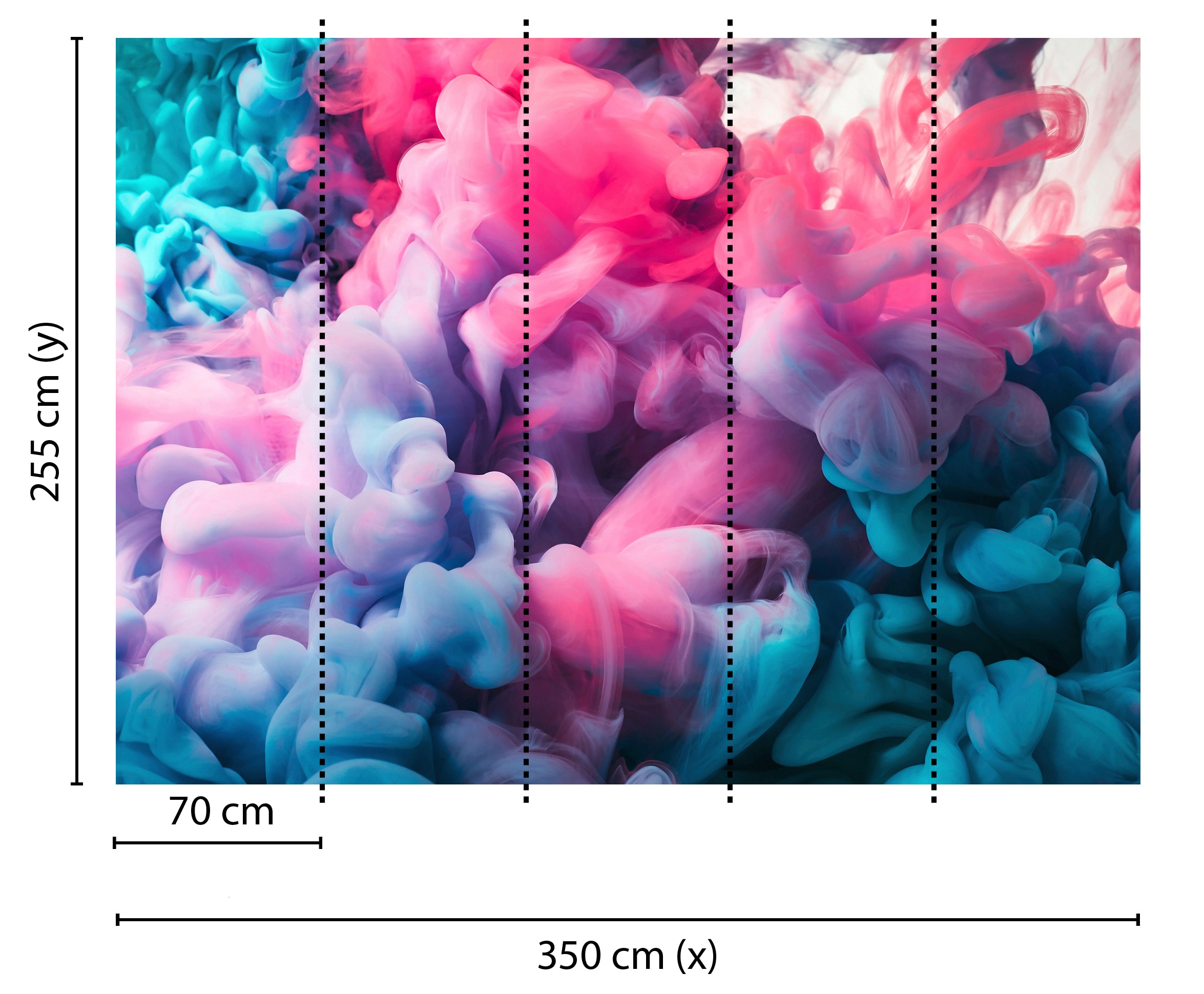 living walls Fototapete »Designwalls Colored Smoke 1«, Vlies, Wand, Schräge, Decke