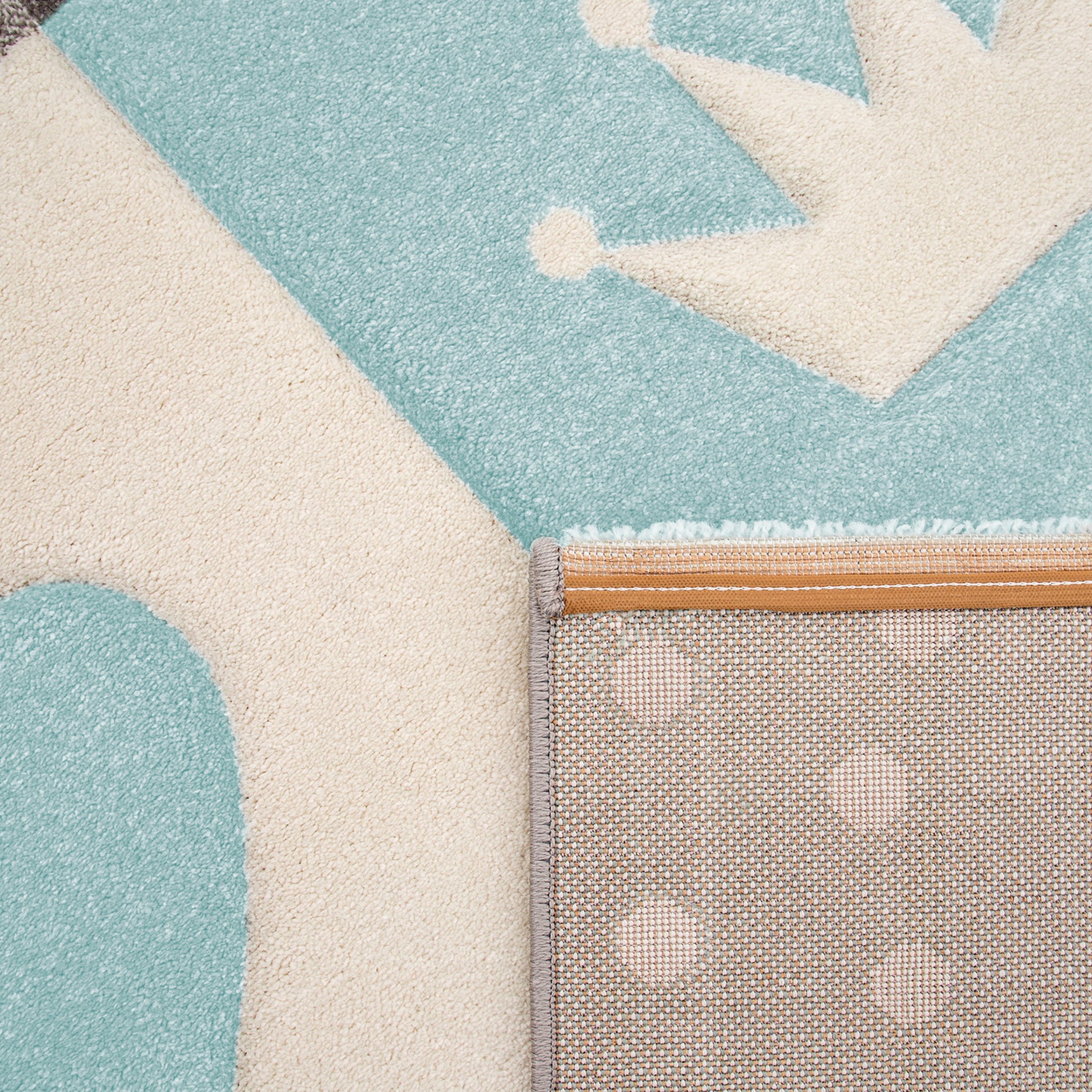Paco Home Kinderteppich »Cosmo 339«, rechteckig, 16 mm Höhe, Kurzflor, Pastell-Farben, 3D-Effekt, Motiv Herz, Punkte & Krone