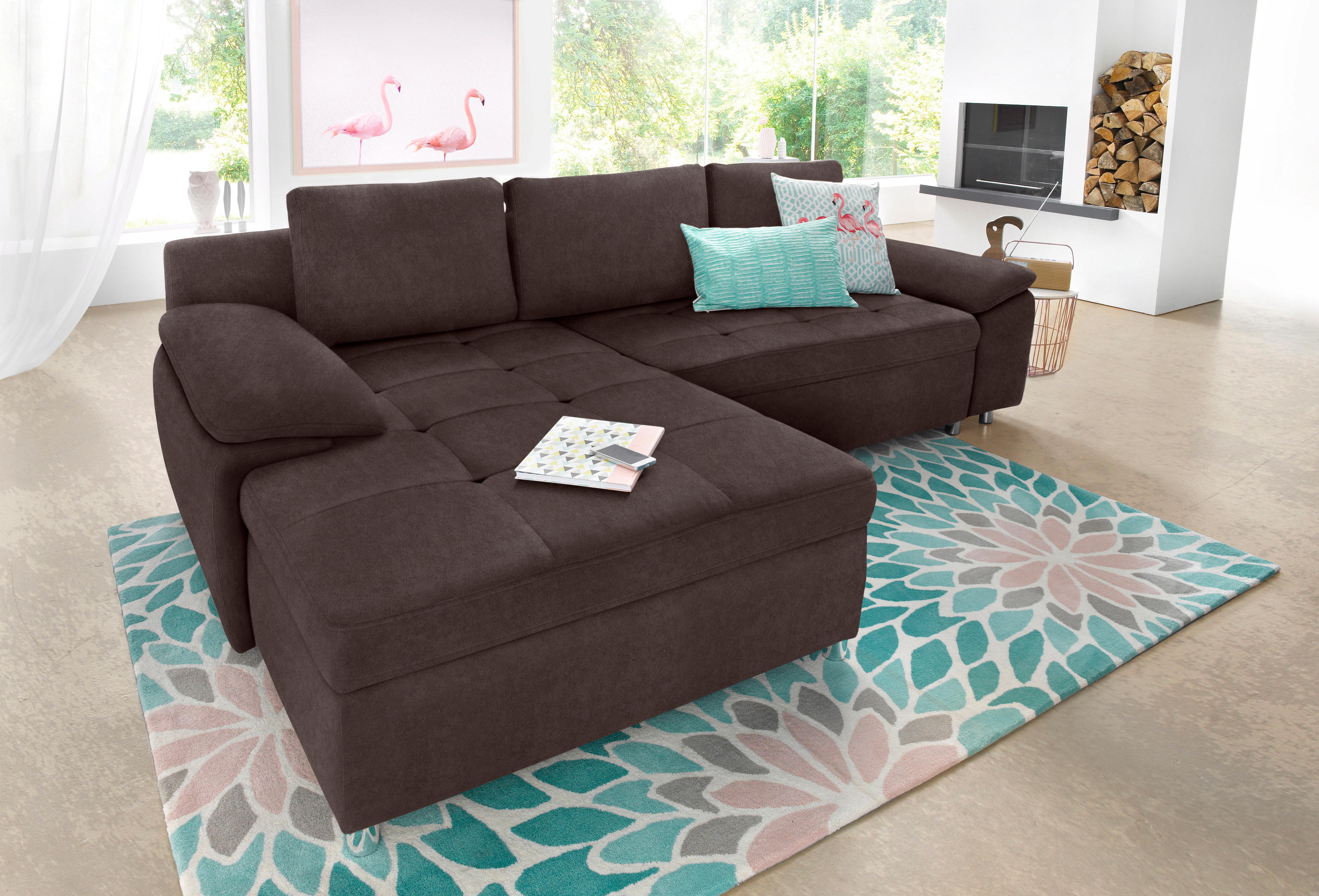 OTTO home Ecksofa "Labene, L-Form, B: 270/290 cm, Bettfunktion & Bettkasten wählbar" wahlweise mit Schlaffunktion und Bettkasten, auch als XXL-Variante