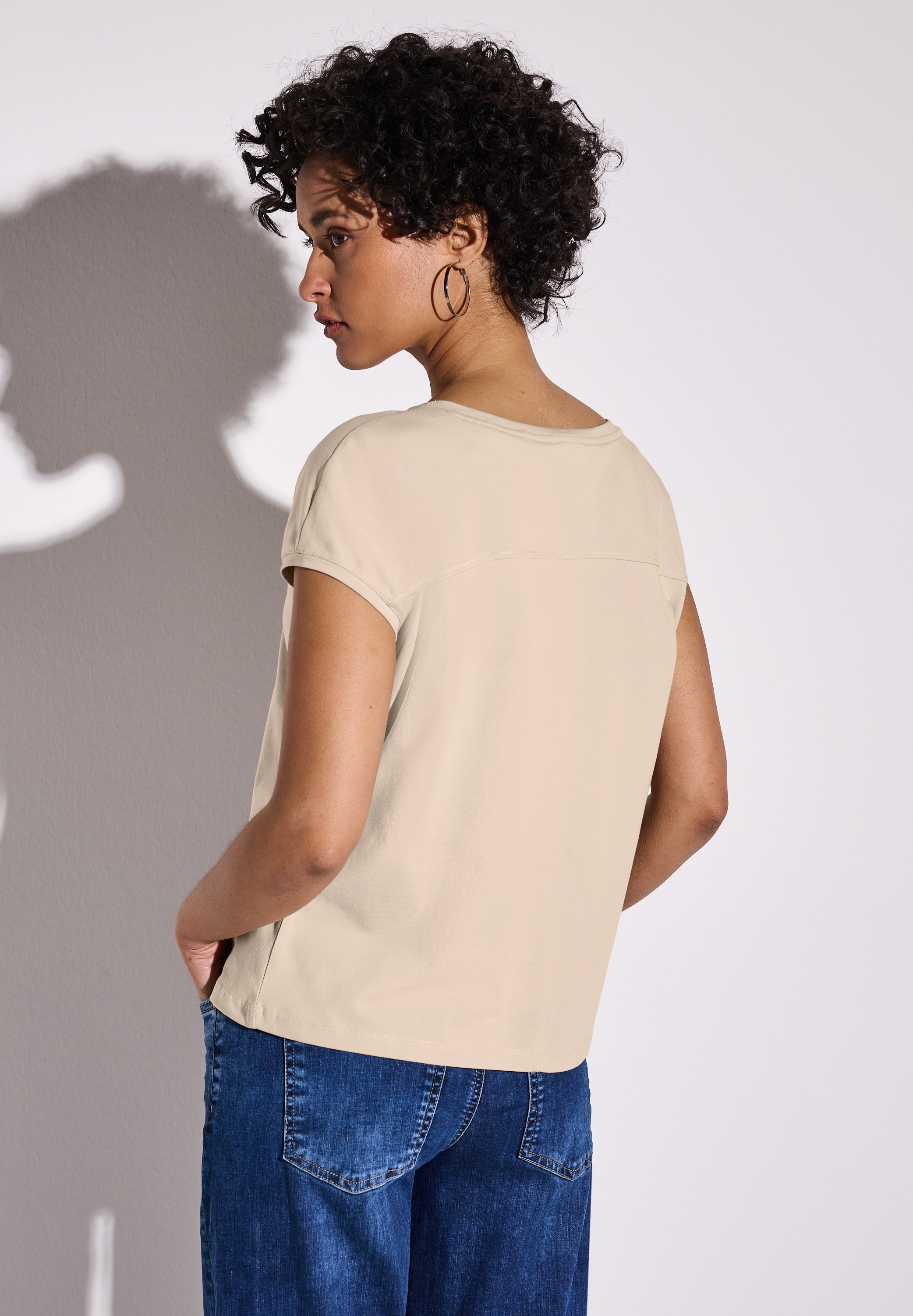 STREET ONE T-Shirt, aus Baumwolle mit Stretchante