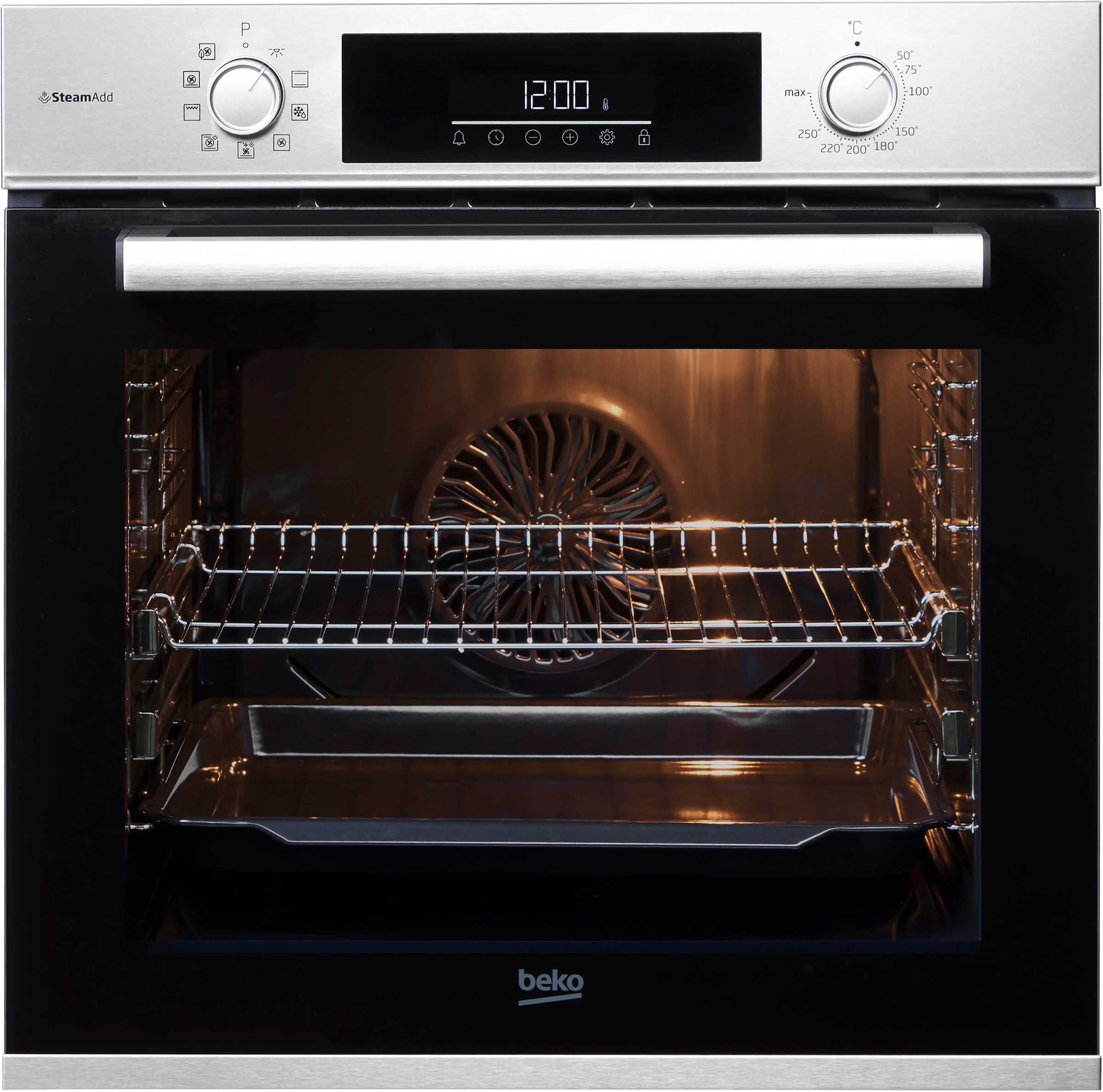 BEKO Einbaubackofen "BBIS12301XE" mit 2-fach-Teleskopauszug mit SteamShine günstig online kaufen