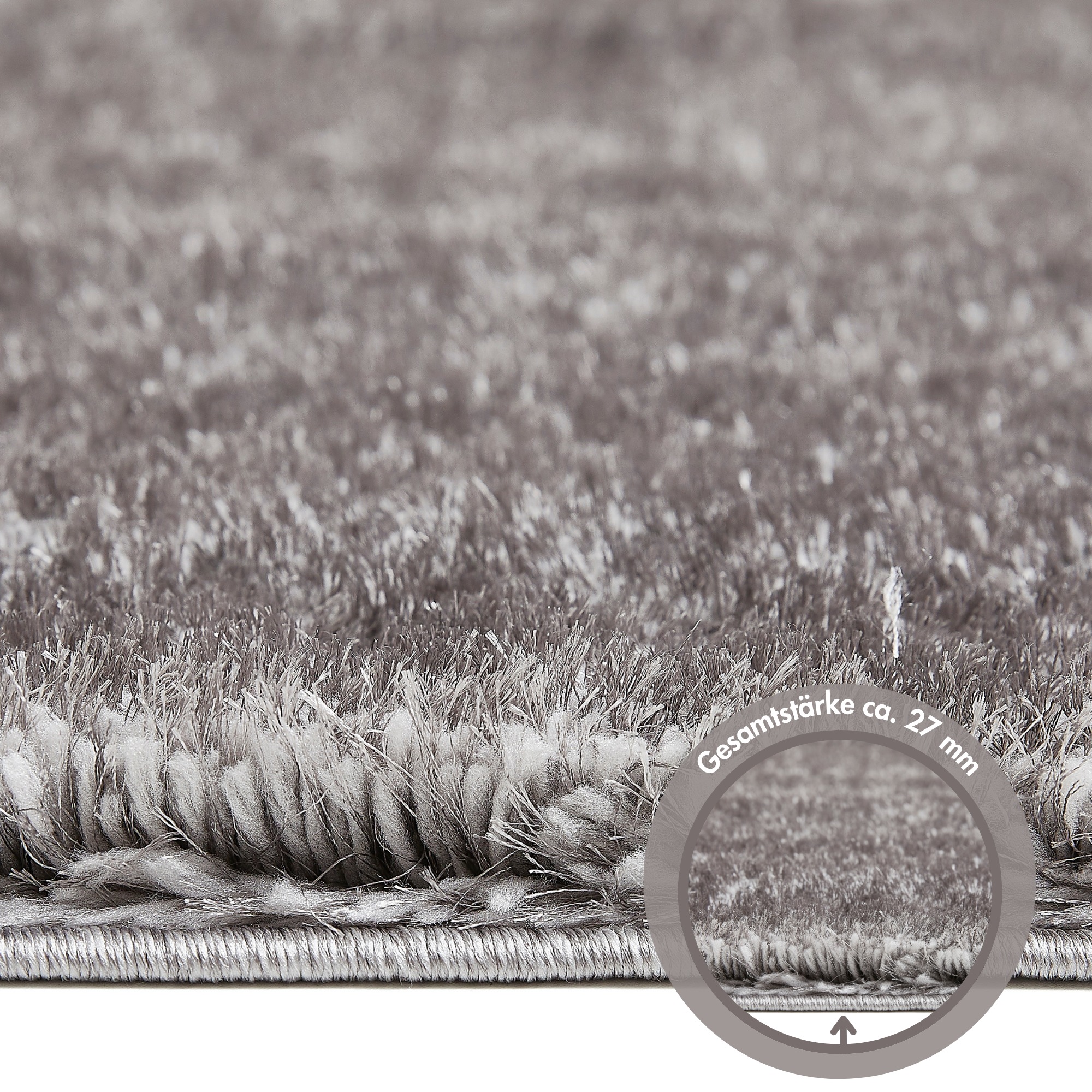 Hochflor-Teppich LUXOR LIVING "Gela", grau, B:80cm H:45mm L:150cm, Polyester, Teppiche, Uni Farben, weich und flauschig, ideal im Wohnzimmer & Schlafzimmer 3