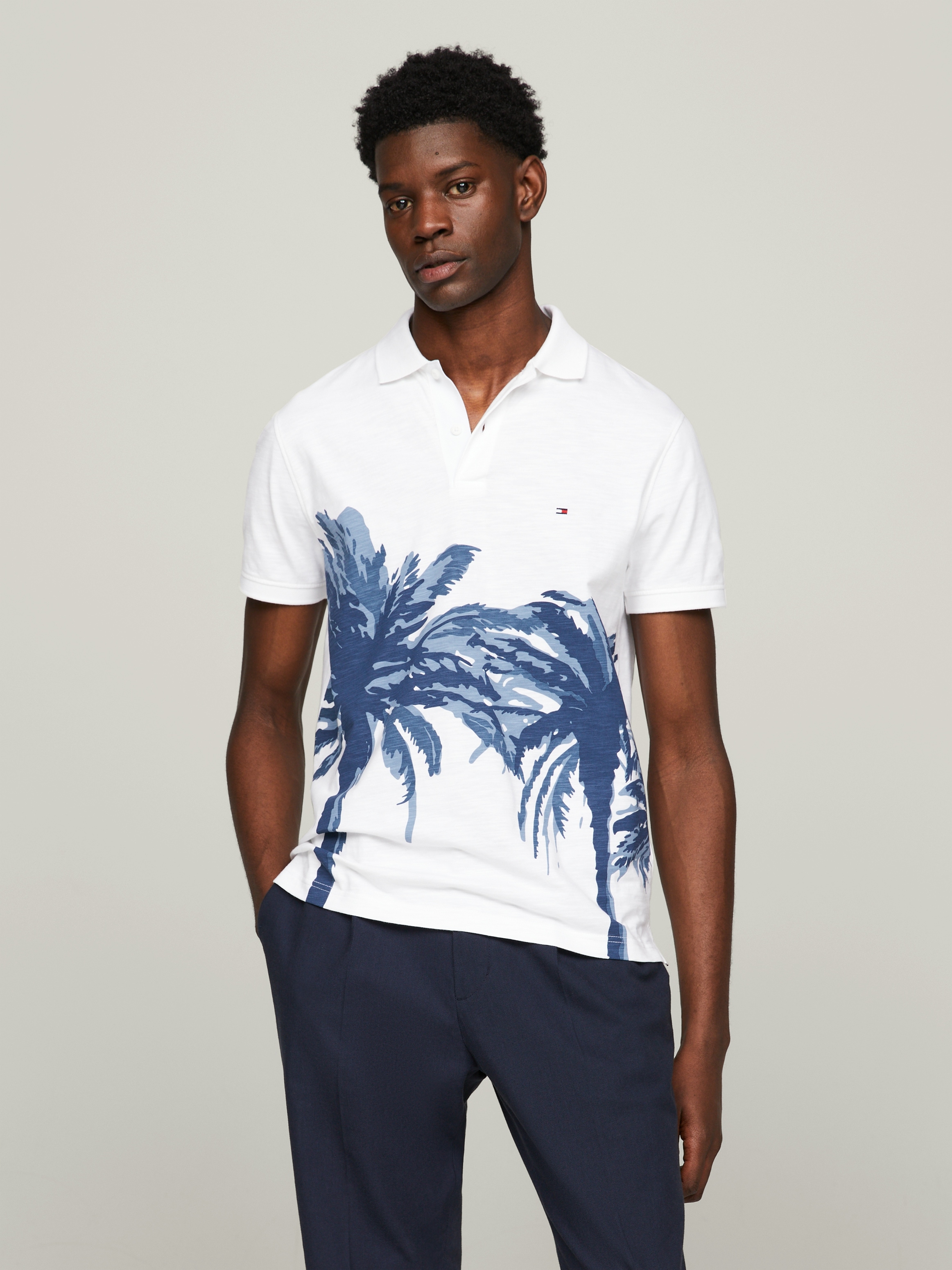 Tommy Hilfiger Poloshirt "PALM PLACEMENT PRINT REG POLO", kontrastreicher P günstig online kaufen