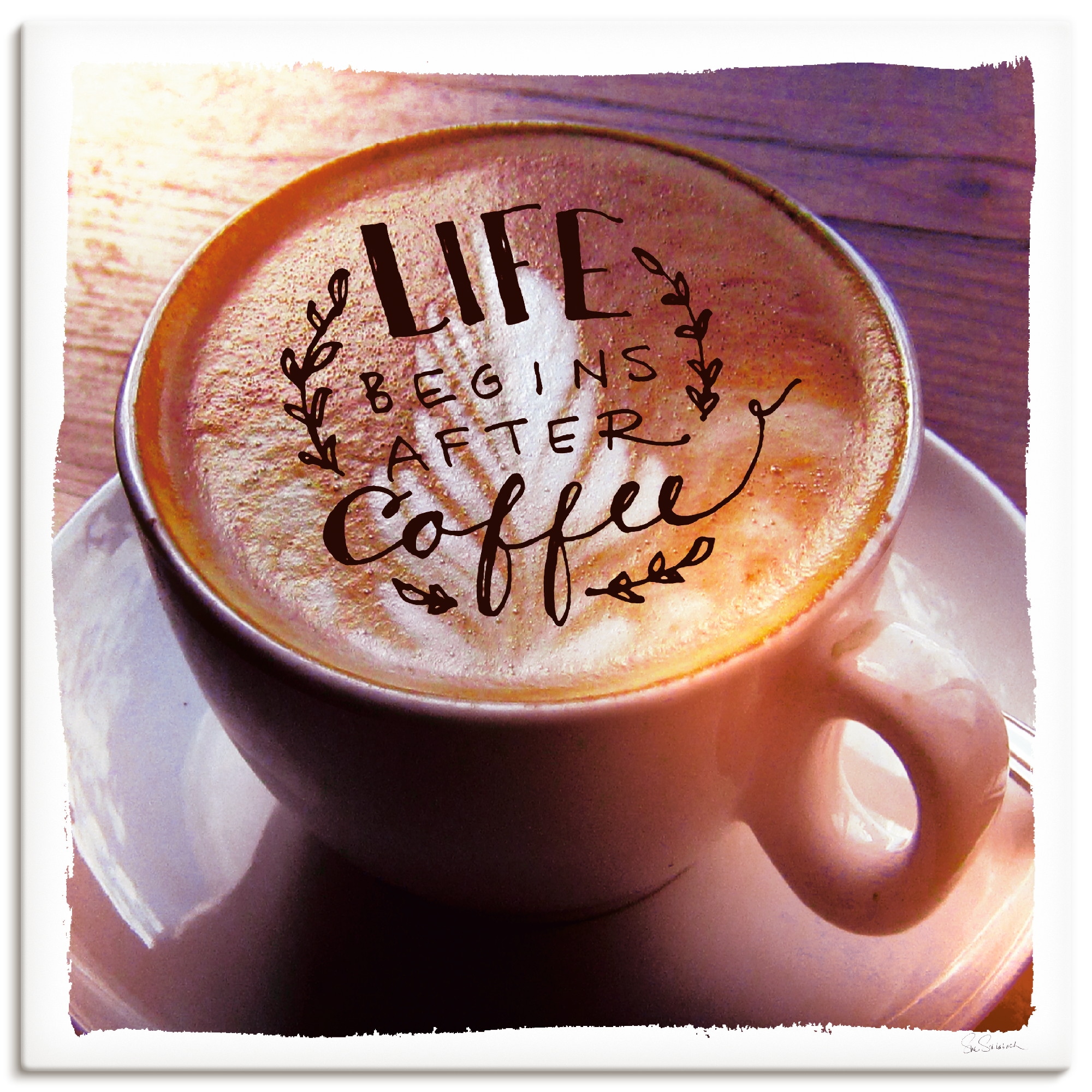 Artland Wandbild "Das Leben beginnt nach dem Kaffee" Getränke 1 Stk. tlg. als Leinwandbild, Poster in verschied. Größen