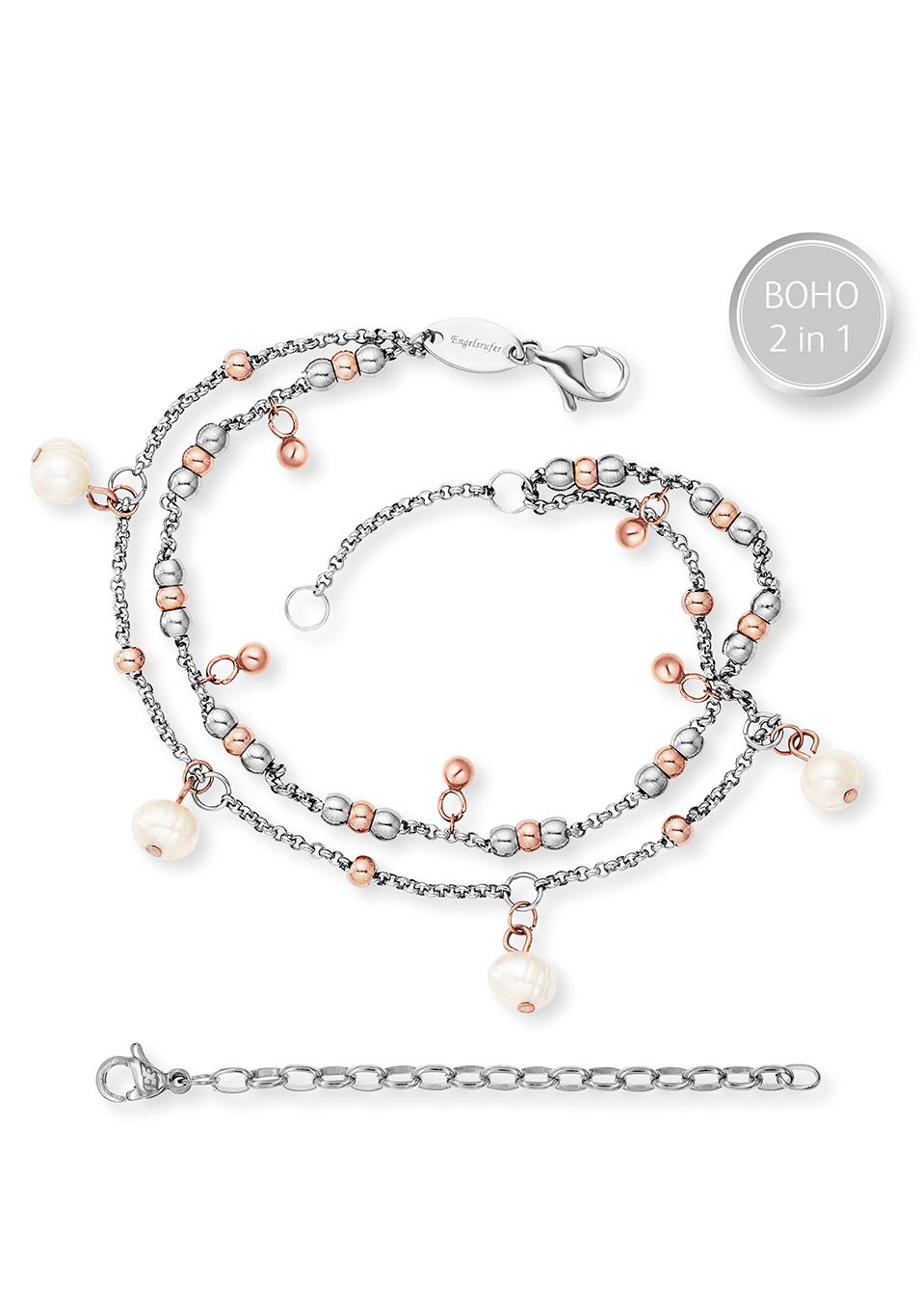 Engelsrufer Fußkette »BOHO Pearl Bicolor, ERBS-PEARL-BI«, mit Süßwasserzuchtperle