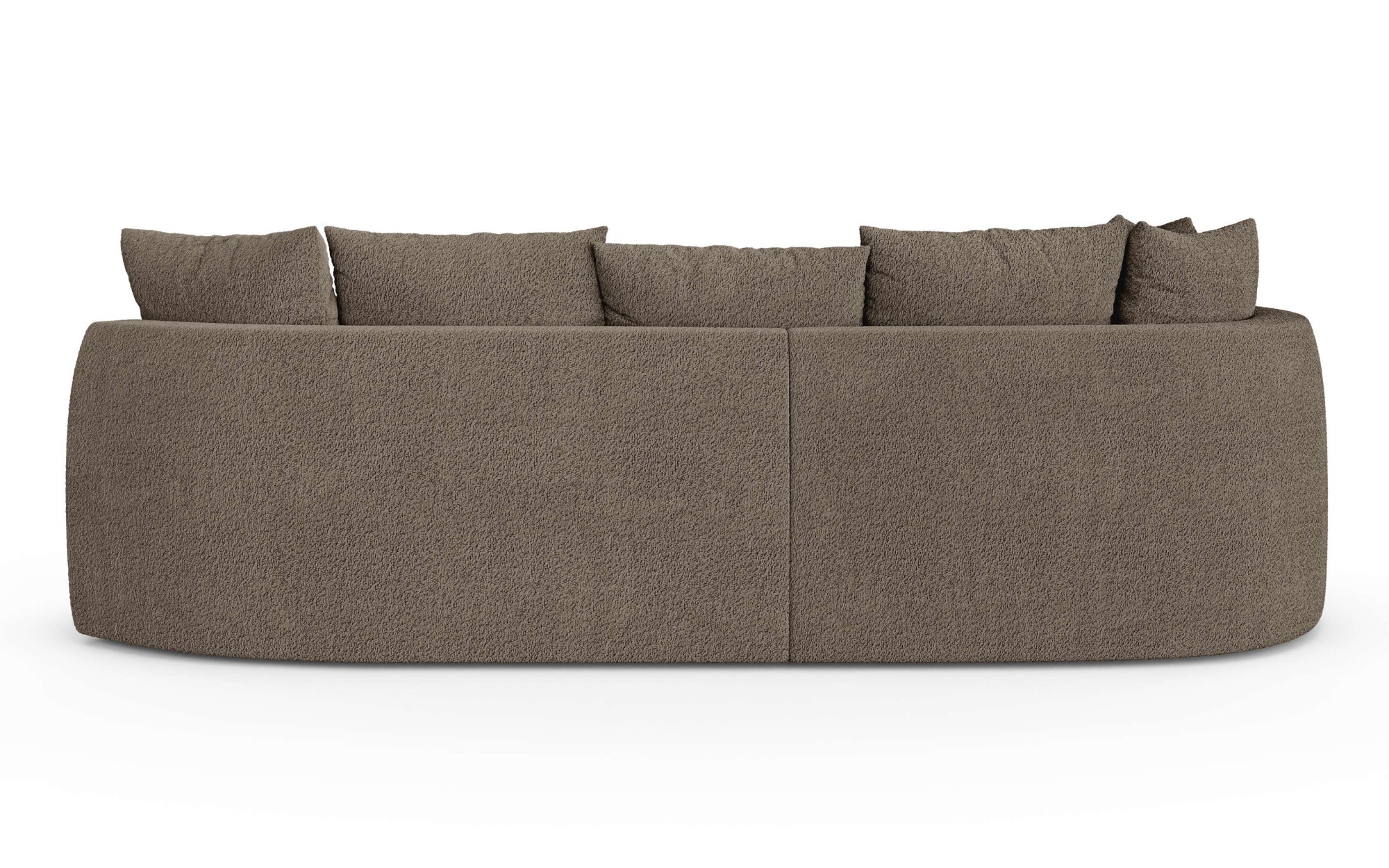 homsy by Ana Johnson Ecksofa »PEBBLA L-Form mit vielen Kissen, modernes Design, Bezug- Boucle« Breite 267 cm, Design-Sofa mit Ottomane recht/links bestellbar