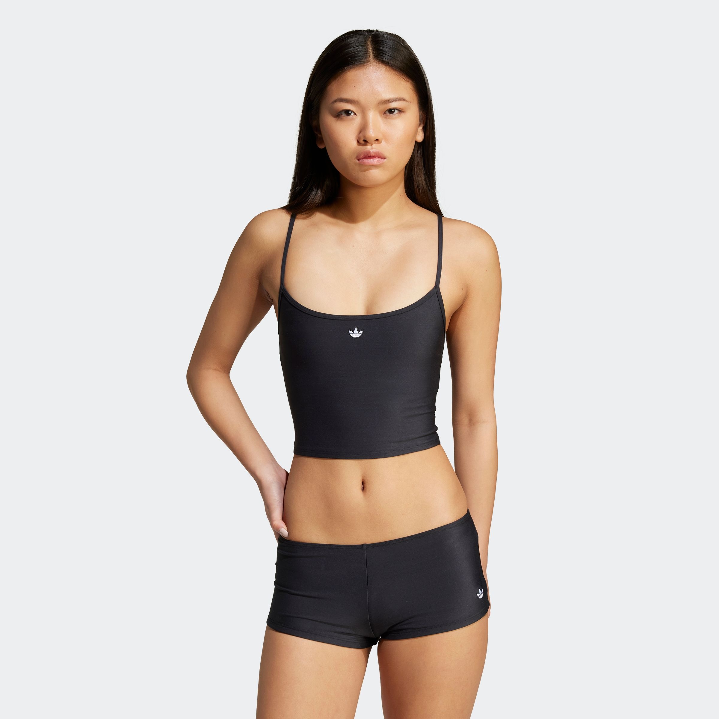 Bustier-Bikini-Top ADIDAS PERFORMANCE "ESSENTIALS SWIM", Damen, Gr. 46, N-Gr, schwarz, Obermaterial: 81% Polyester, 19% Elasthan, Bikini-Oberteile