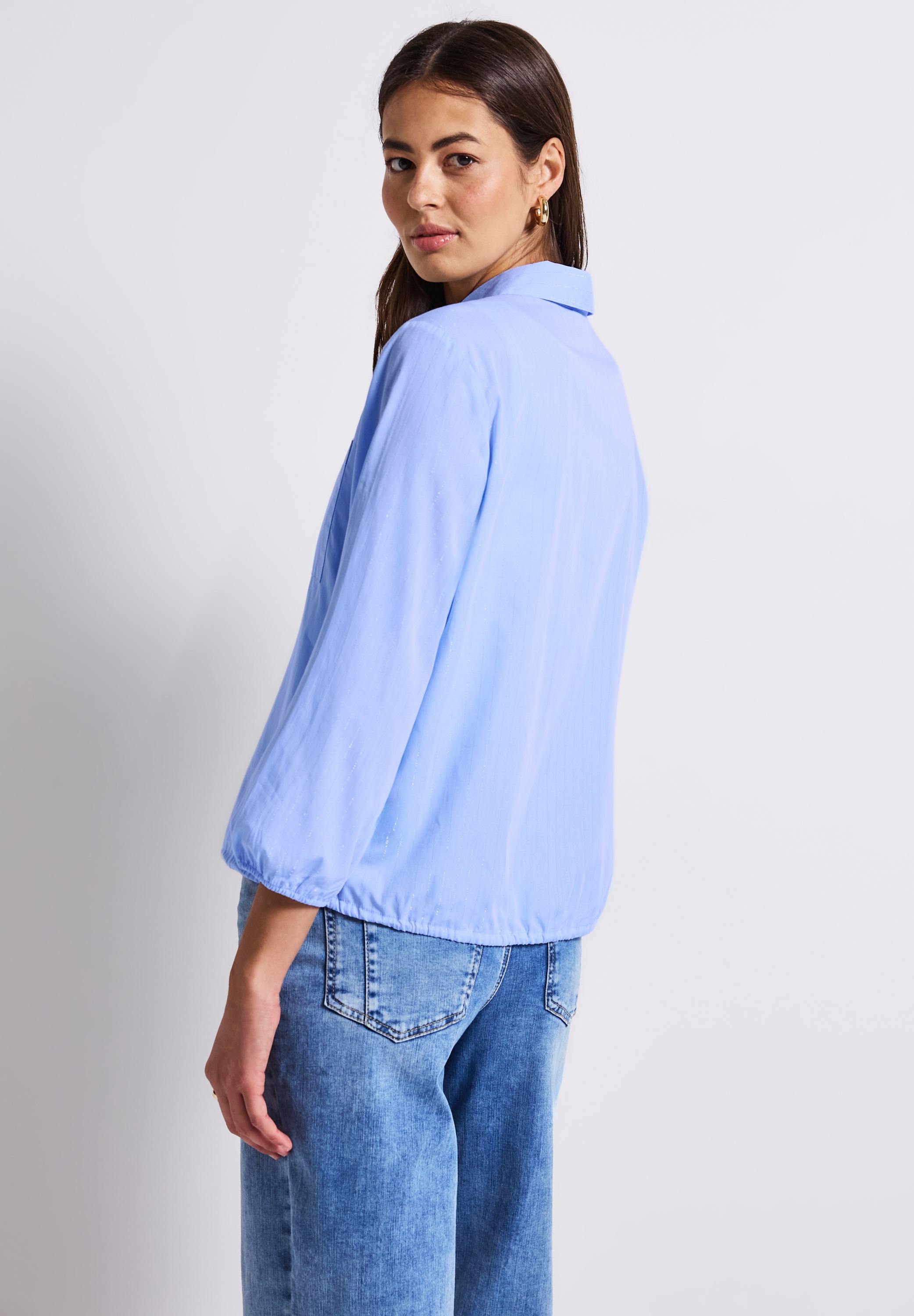 STREET ONE Hemdbluse aus elastischem Materialmix günstig online kaufen