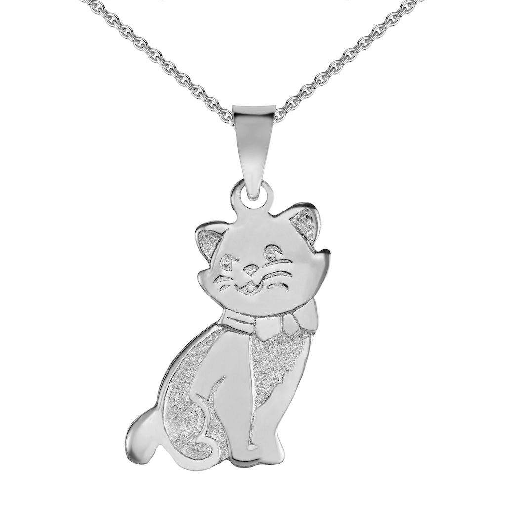 Firetti Kette mit Anhänger »Schmuck Geschenk Silber 925 Halsschmuck Halskette Ankerkette Katze«