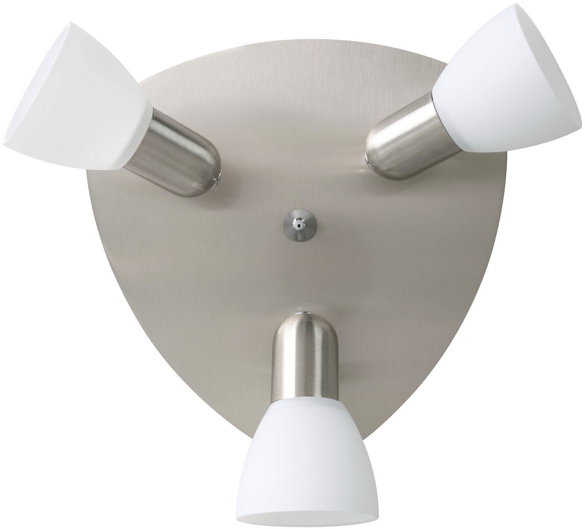 EGLO Deckenleuchte »Enea Deckenlampe, Deckenstrahler aus Metall und Glas, E14, Lampe« E14 1 Stk. Spot - Ø26,5 cm - nickel-matt - 3X40W exkl.