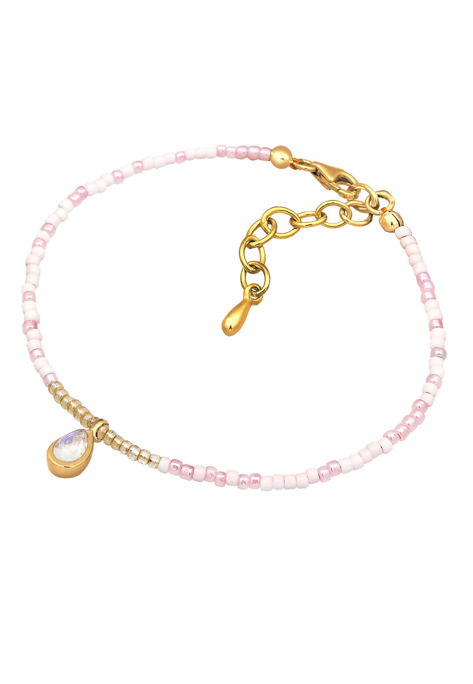 Elli Armband »Beads Trend Basic Mondstein 925 Sterling Silber«