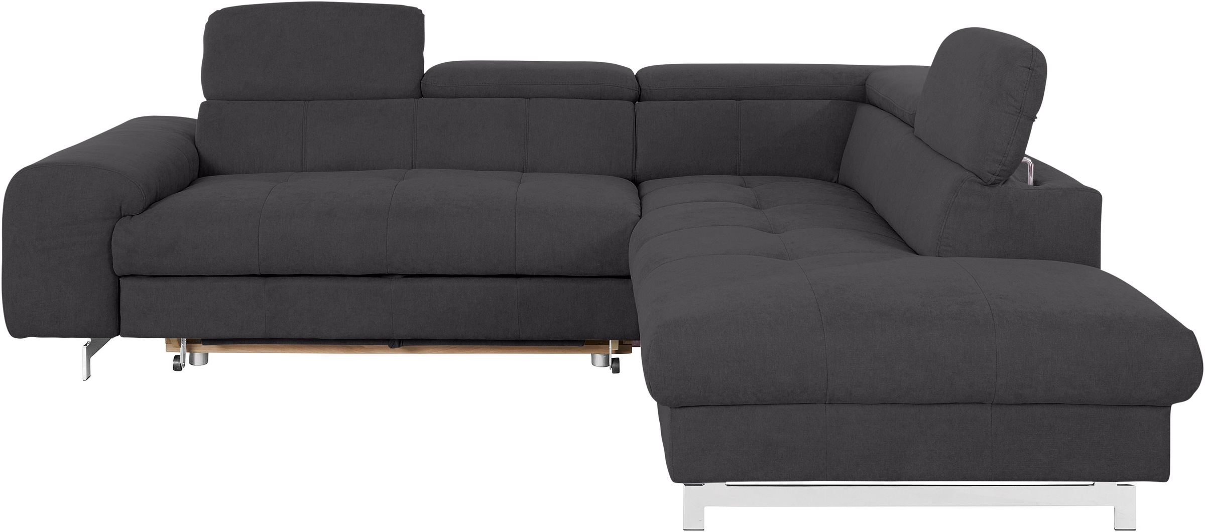 COTTA Ecksofa »Chef L-Form«, mit Kopfteilverstellung, edle Metallkufen, wahlweise mit Bettfunktion